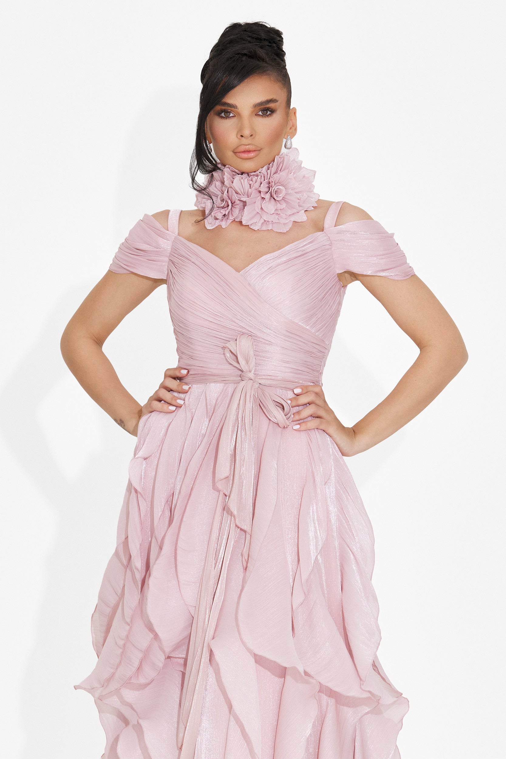 Lungo Vestito Rosa da Donna di Sandrina Bogas