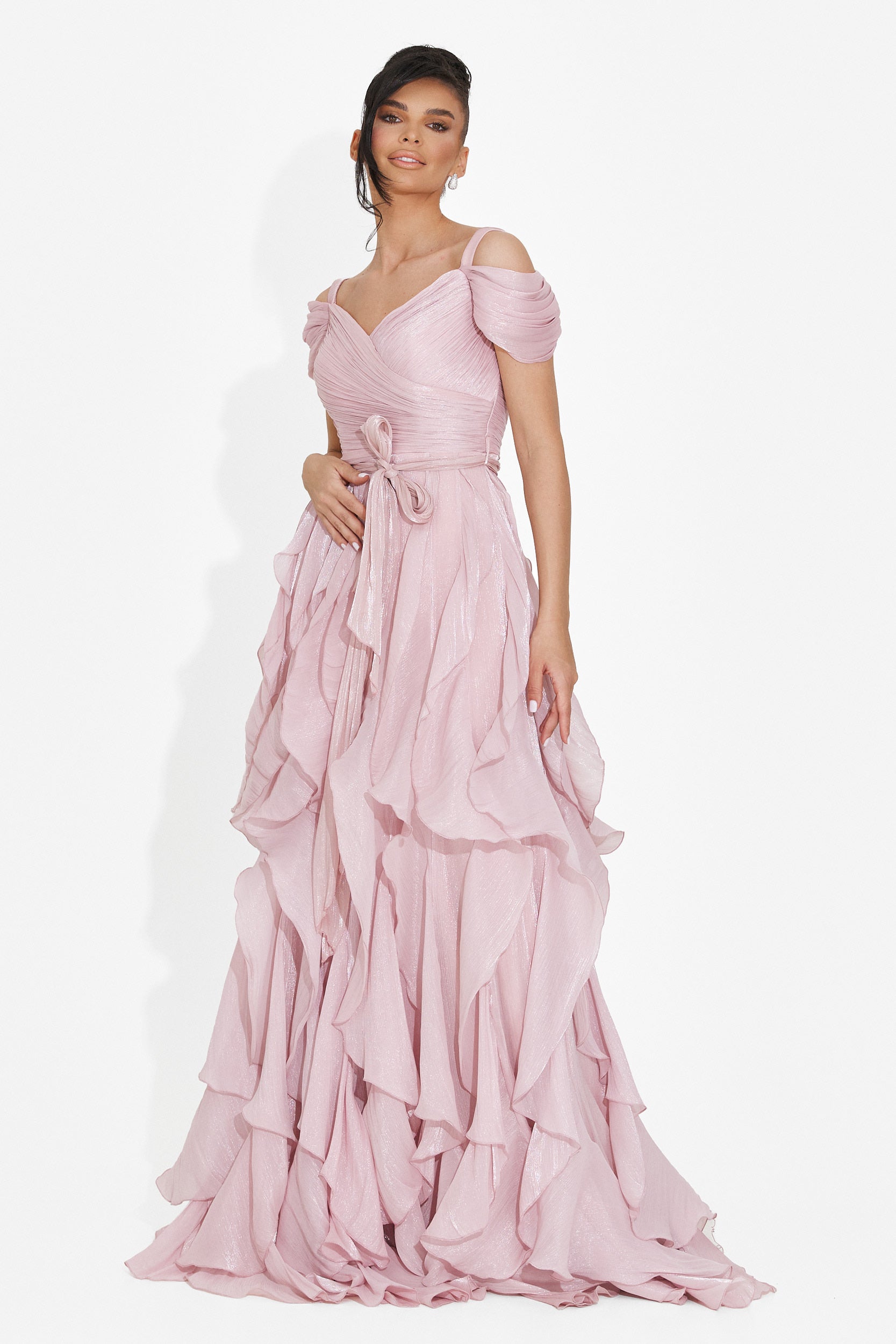 Lungo Vestito Rosa da Donna di Sandrina Bogas