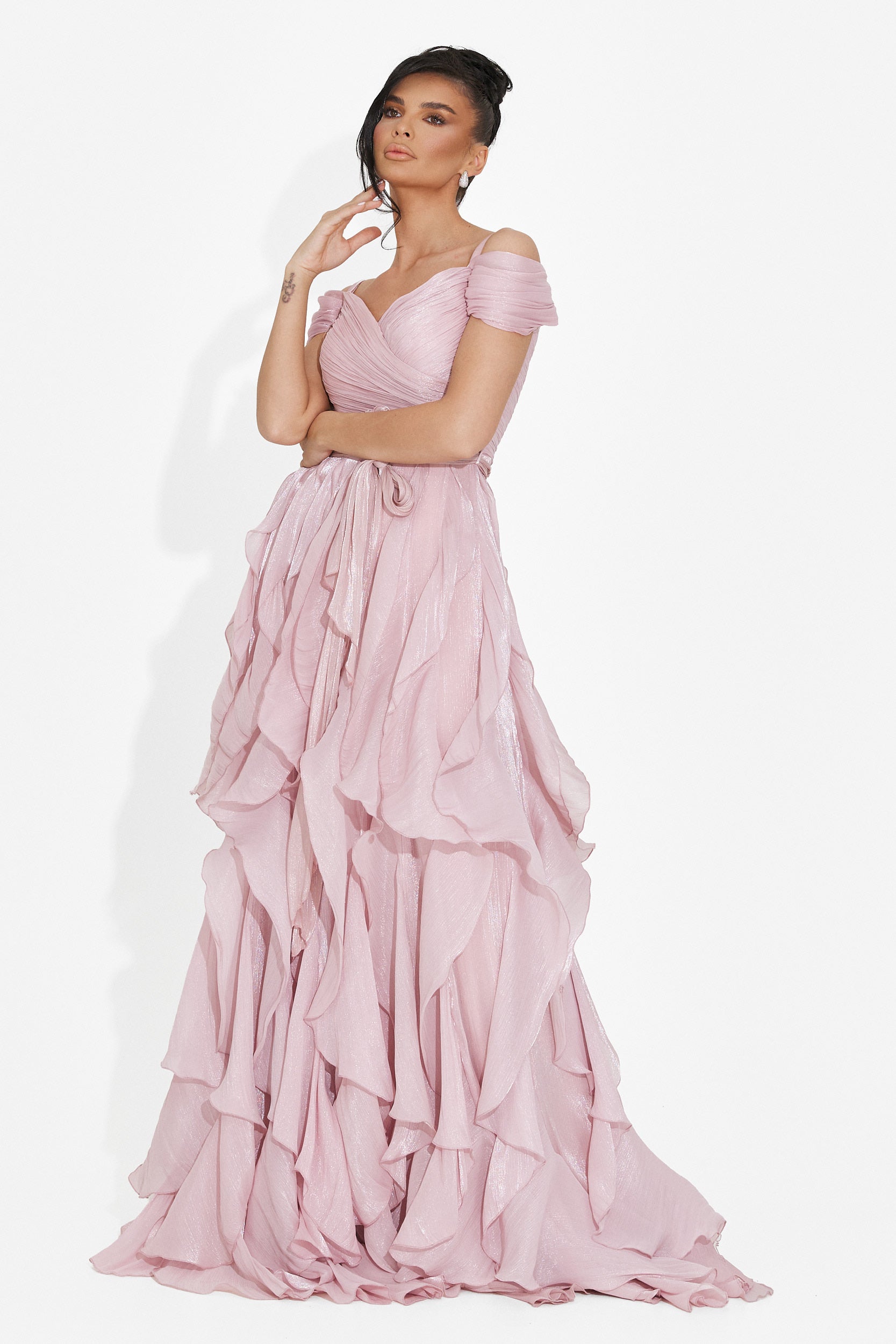 Lungo Vestito Rosa da Donna di Sandrina Bogas