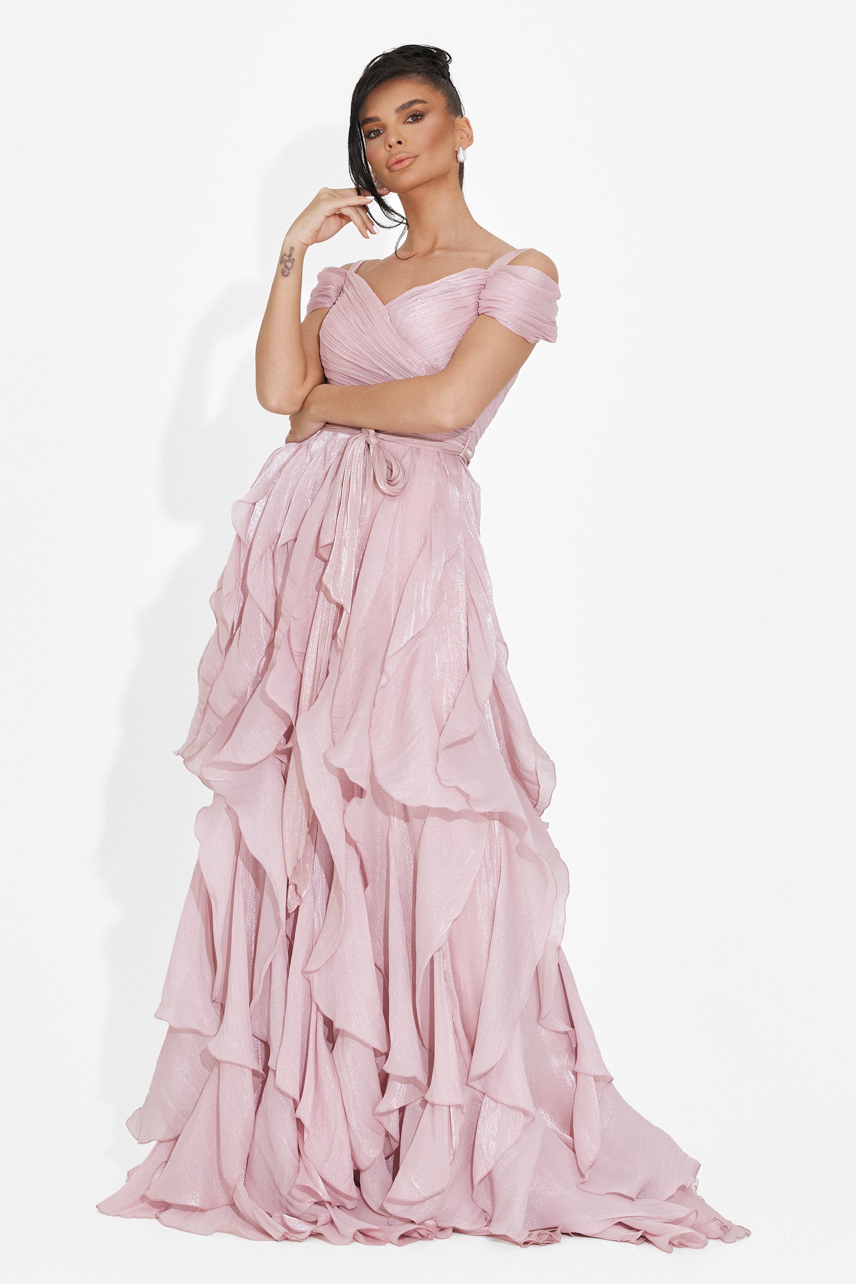 Lungo Vestito Rosa da Donna di Sandrina Bogas