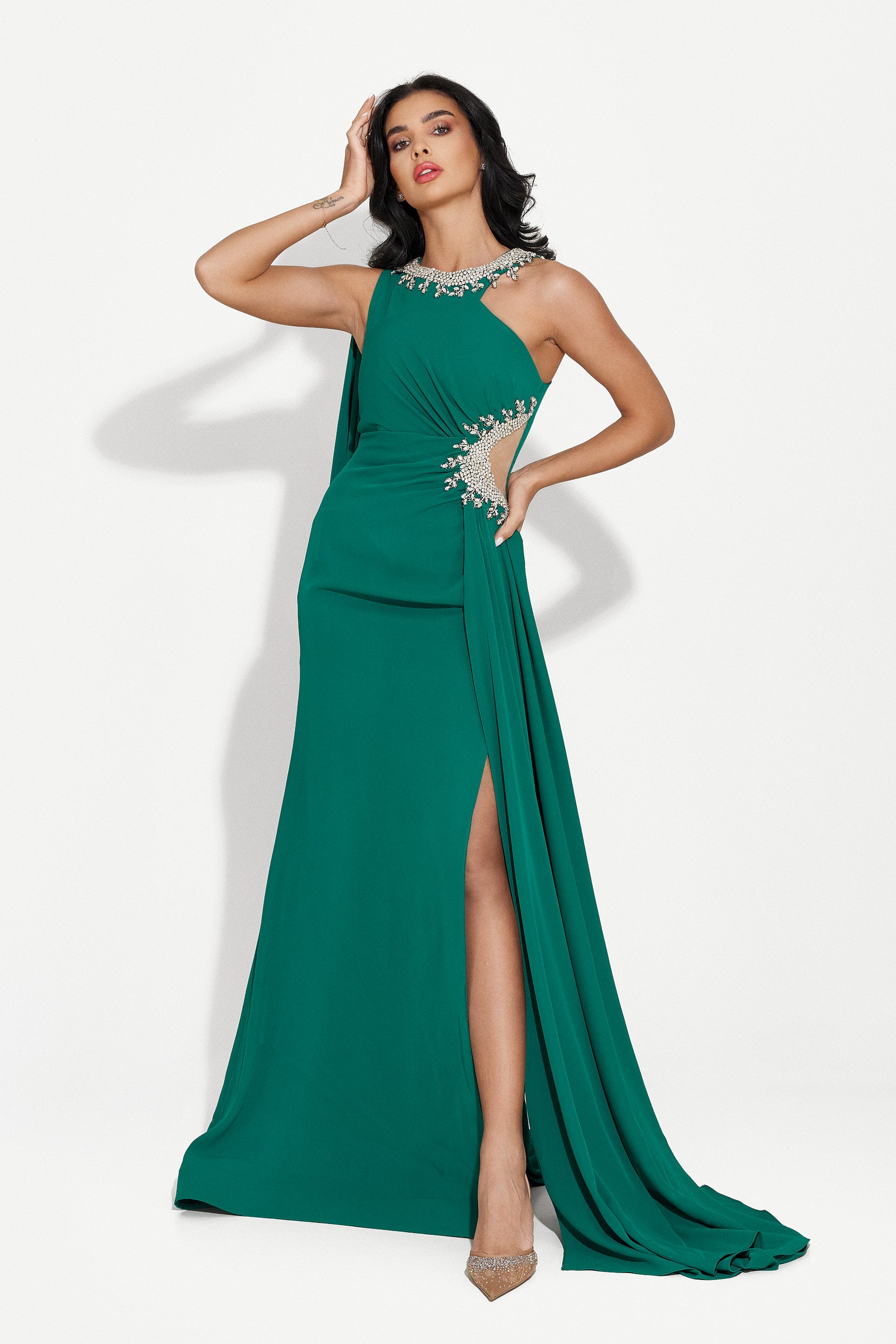 Abito lungo da donna verde Alexea Bogas