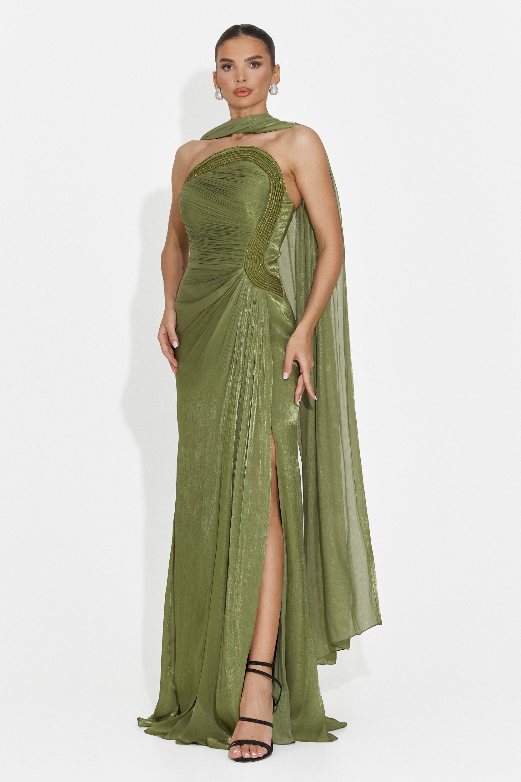 Lungo Vestito Verde per Donne di Moritz Boga