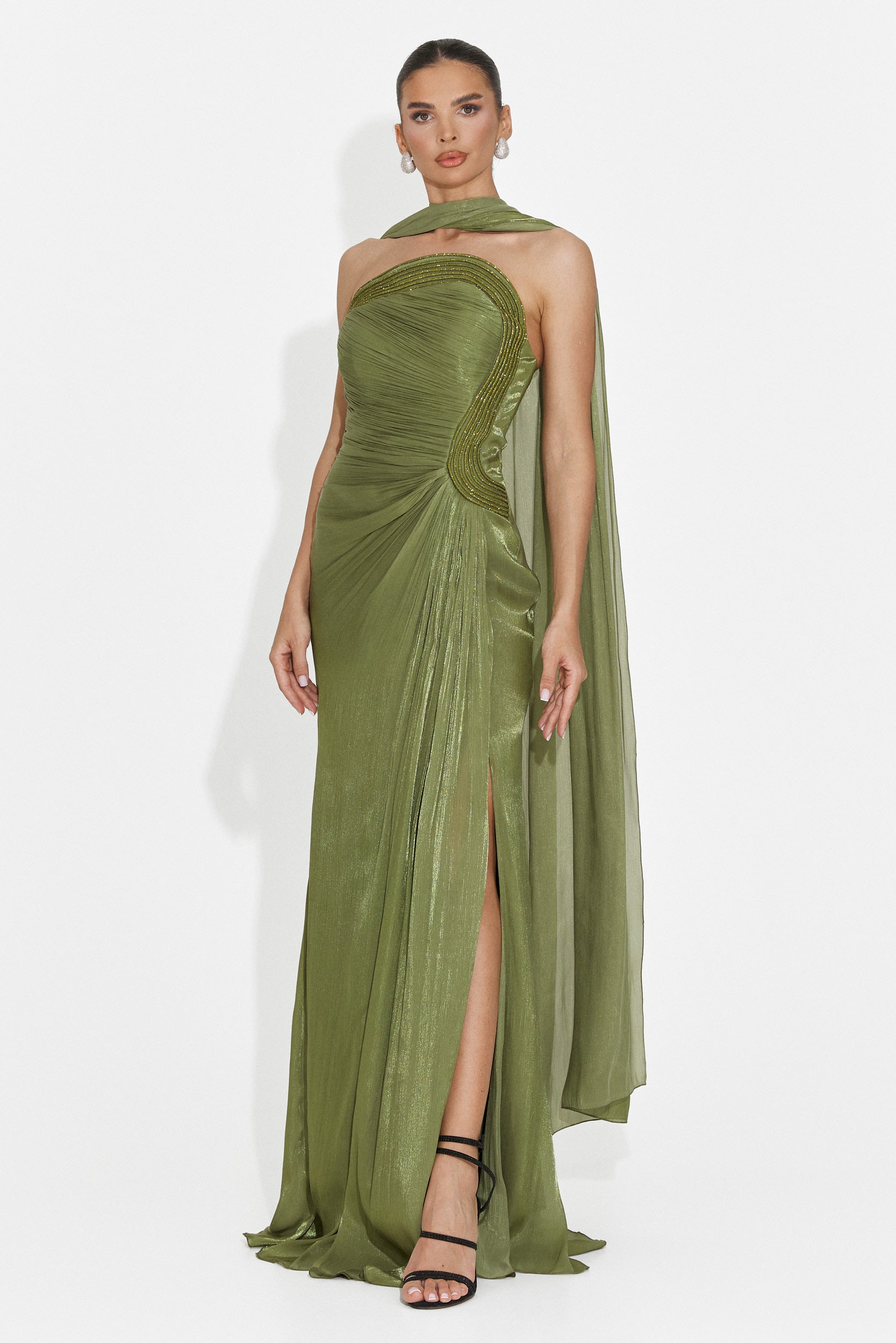 Lungo Vestito Verde per Donne di Moritz Boga