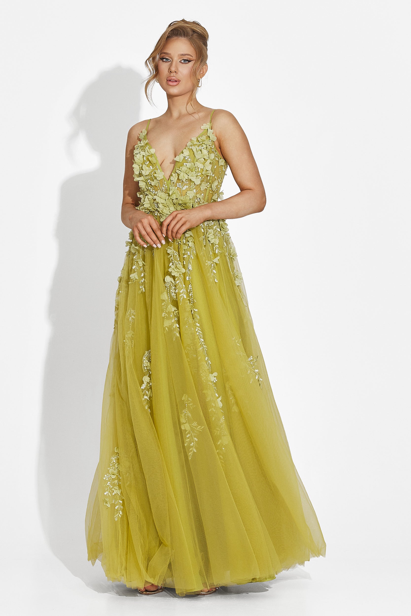 Abito lungo verde da donna Serina Bogas