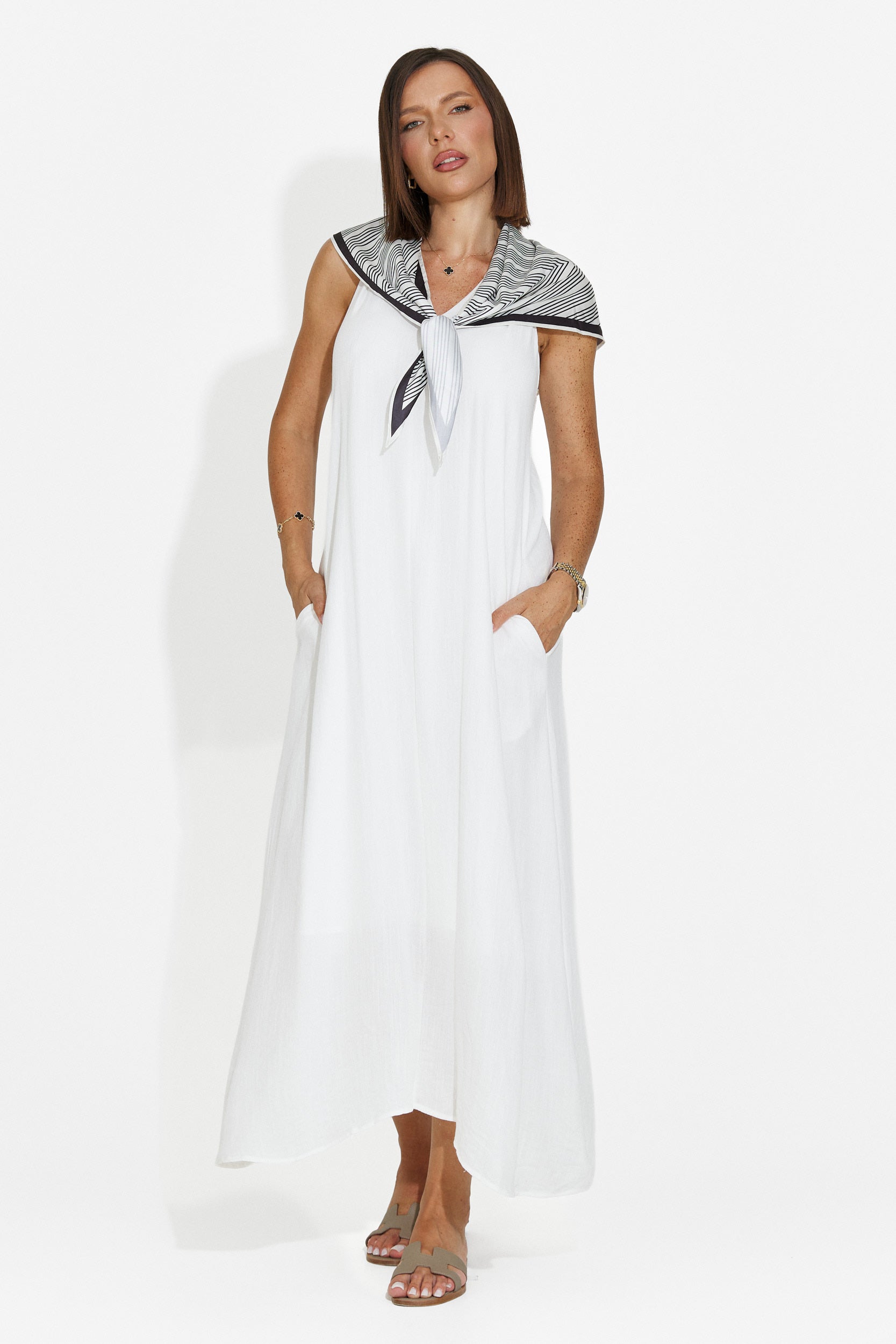 Vestito donna midi bianco Alievia Bogas