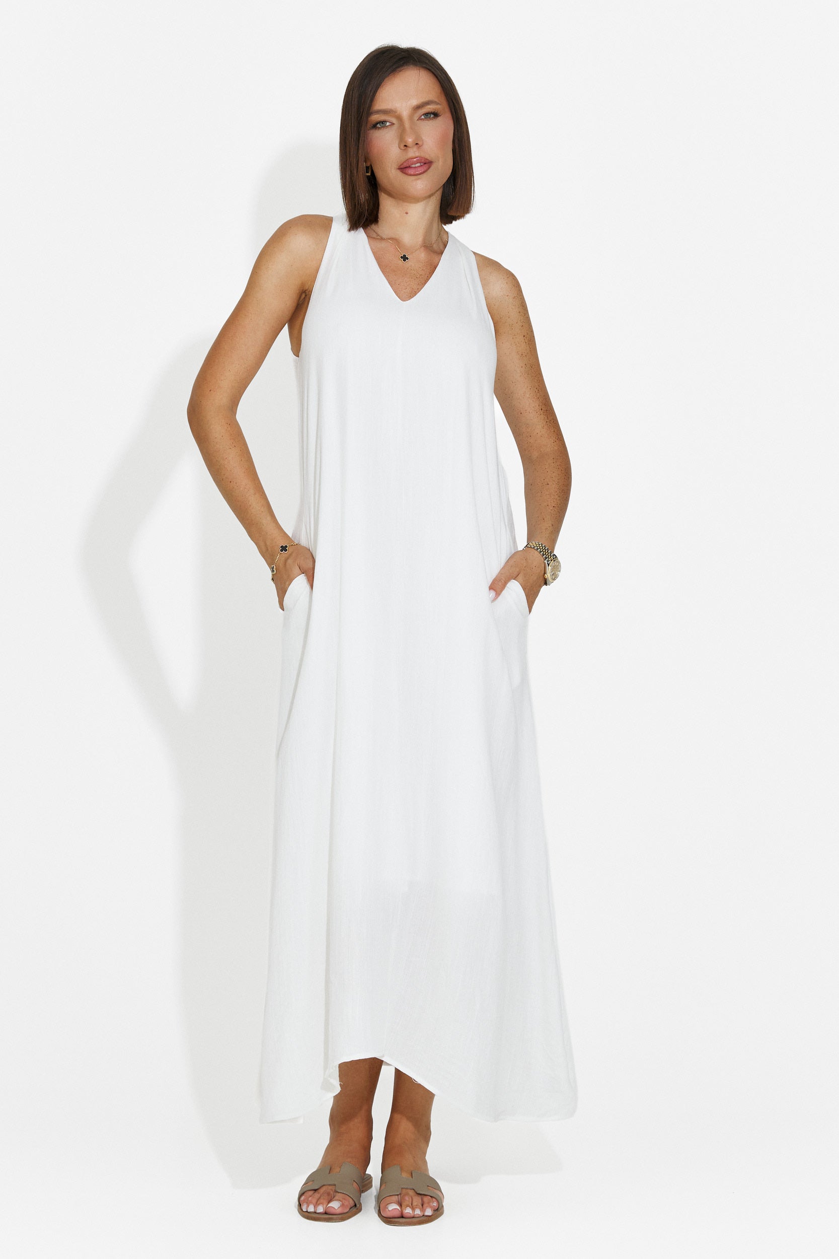 Vestito donna midi bianco Alievia Bogas