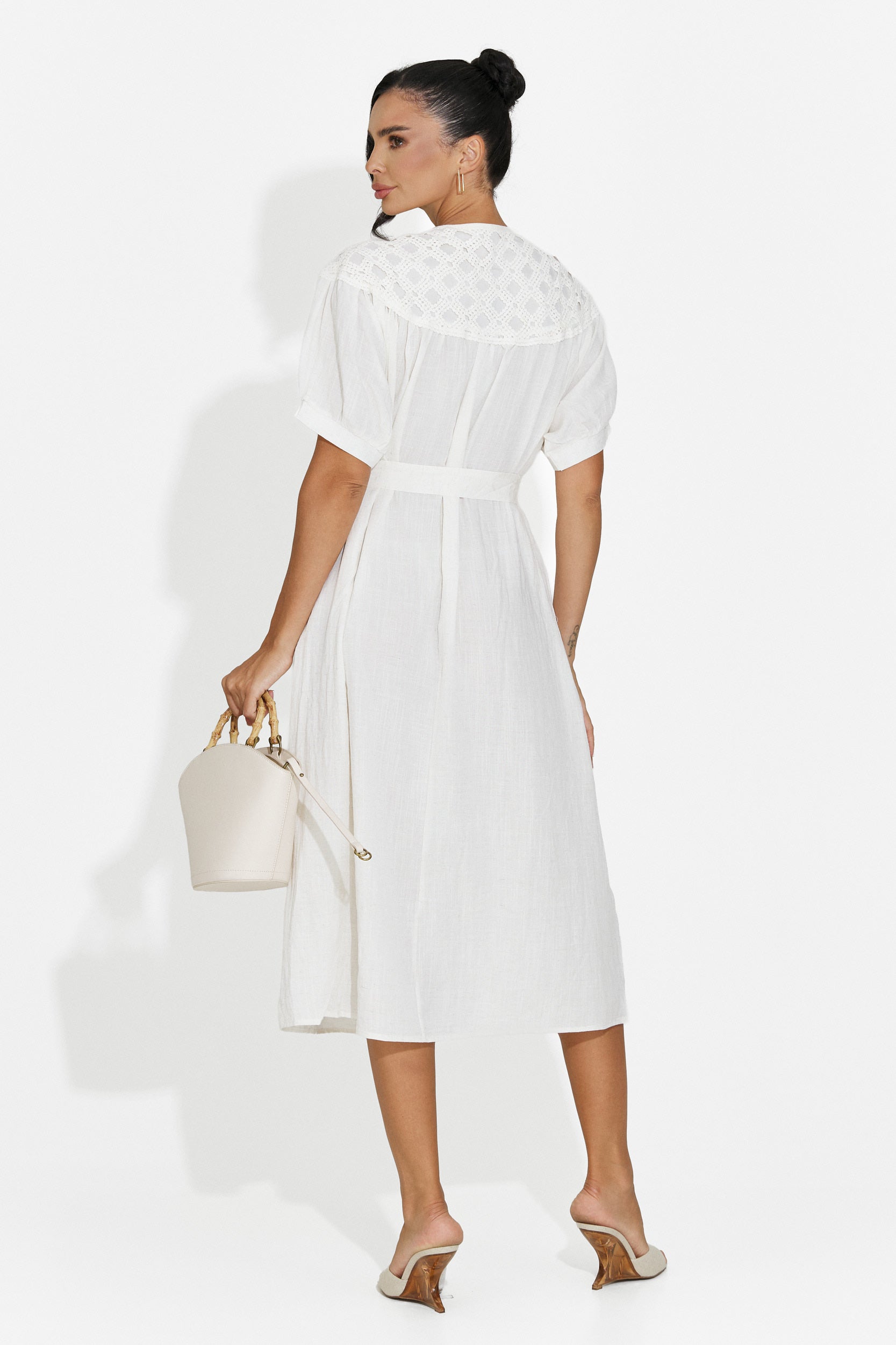 Abito donna midi bianco Olema Bogas