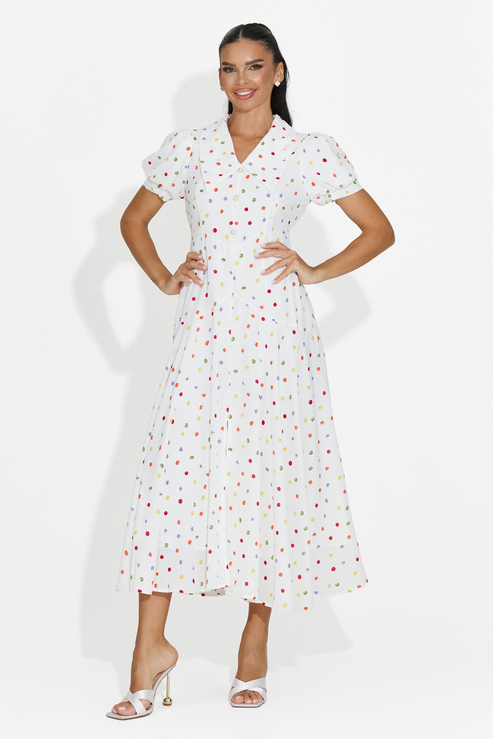Abito donna midi bianco Oliania Bogas