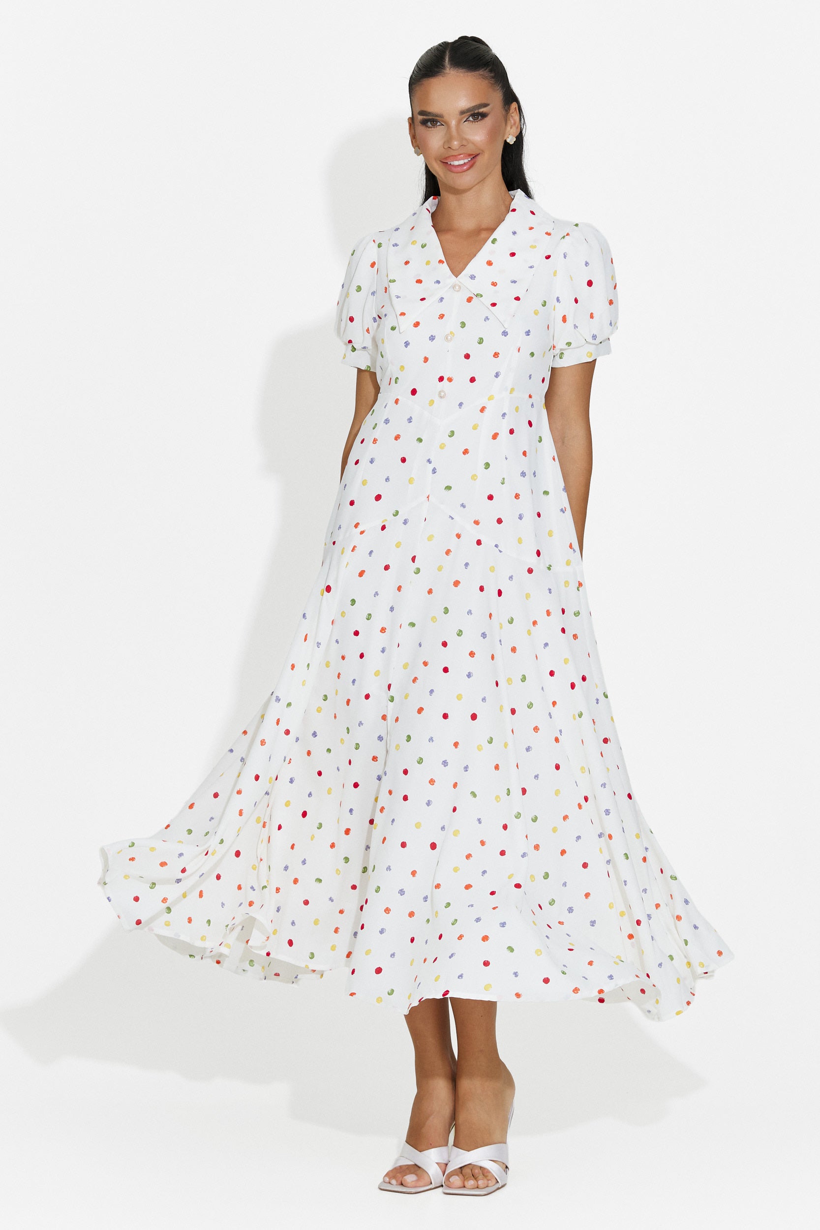 Abito donna midi bianco Oliania Bogas