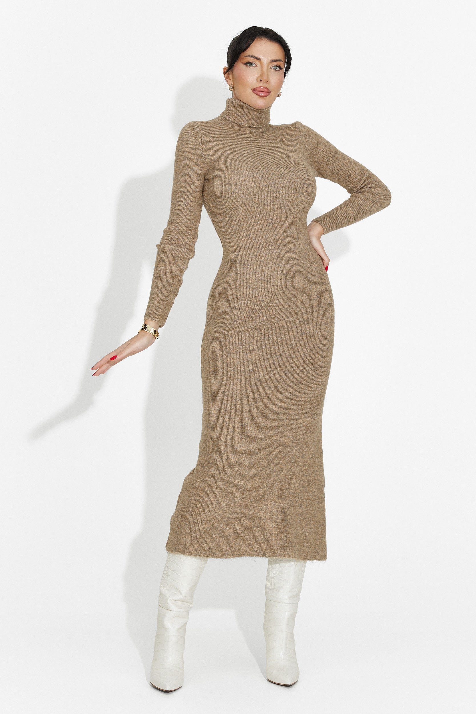Abito Midi Beige di Patrisia Bogas per Donne