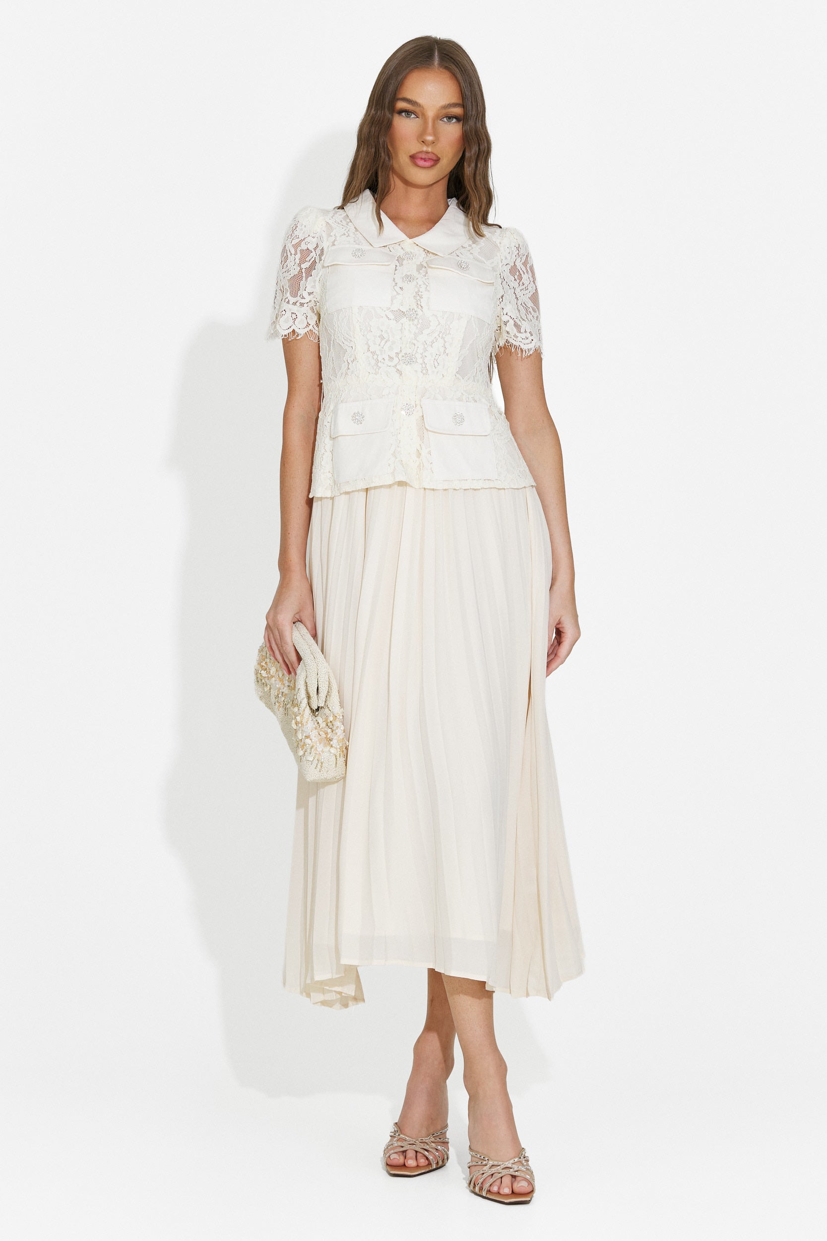 Vestito donna midi beige Sicosa Bogas