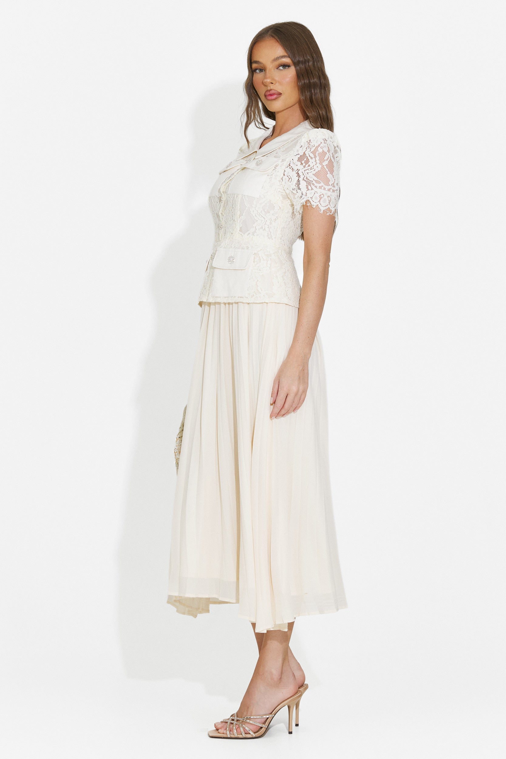 Vestito donna midi beige Sicosa Bogas