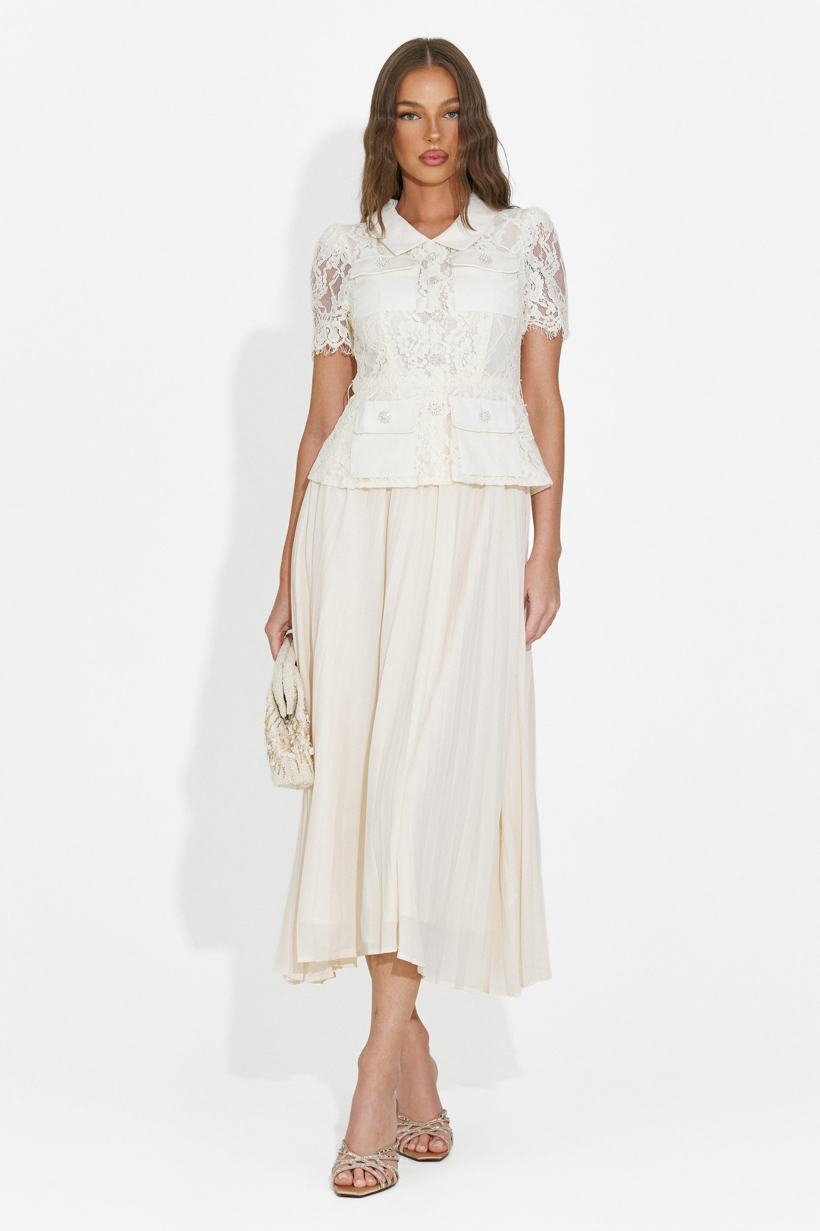 Vestito donna midi beige Sicosa Bogas