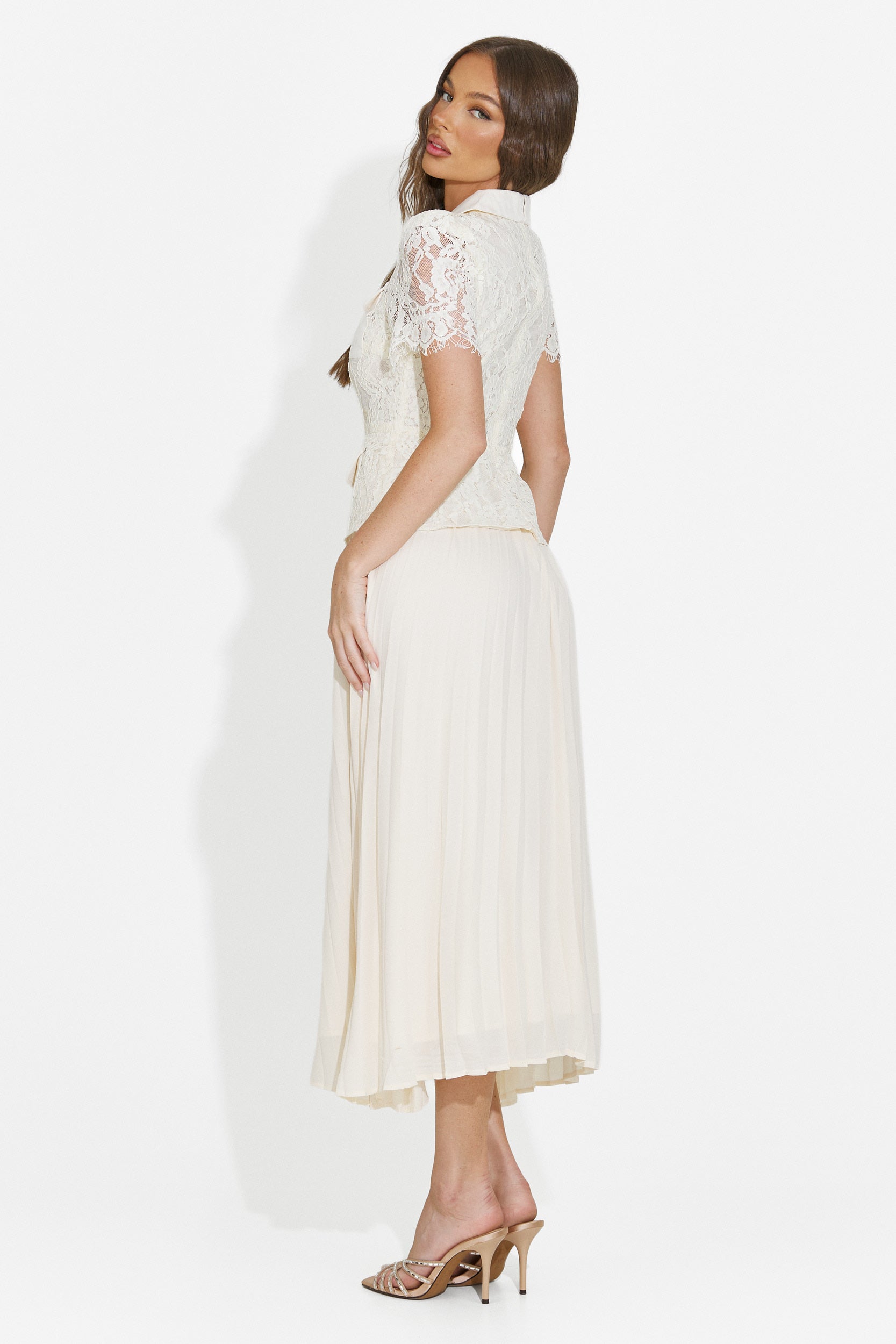 Vestito donna midi beige Sicosa Bogas