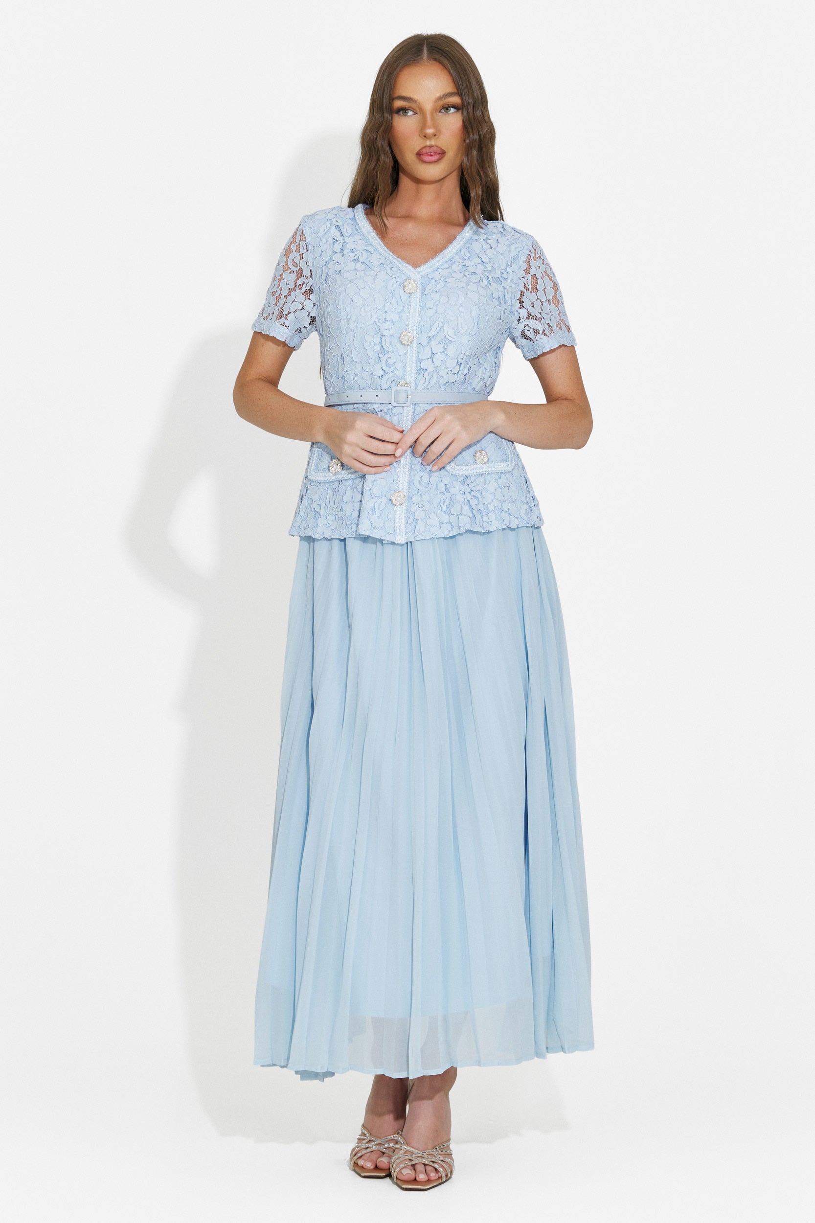 Vestito donna midi azzurro Silviarosa Bogas
