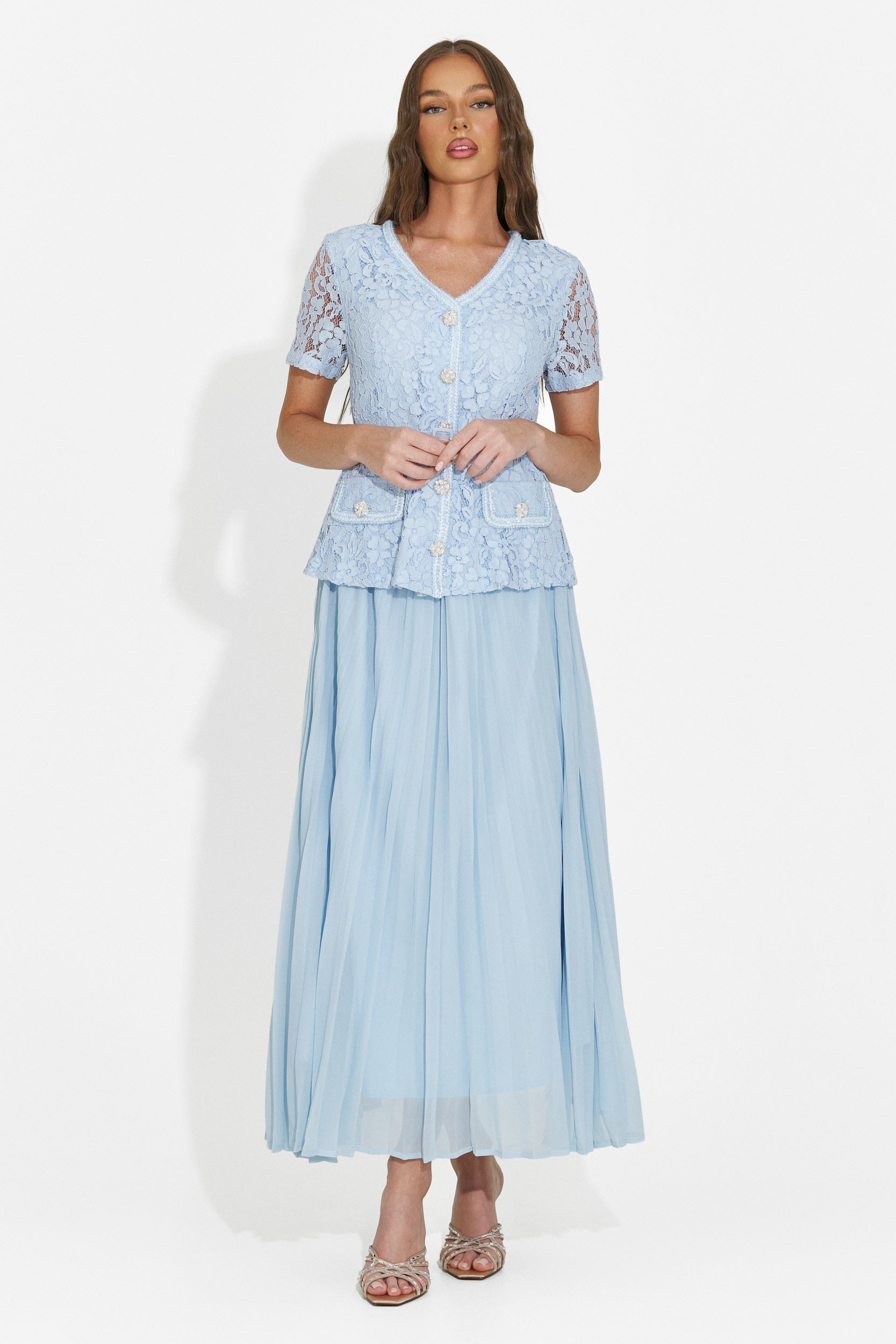 Vestito donna midi azzurro Silviarosa Bogas