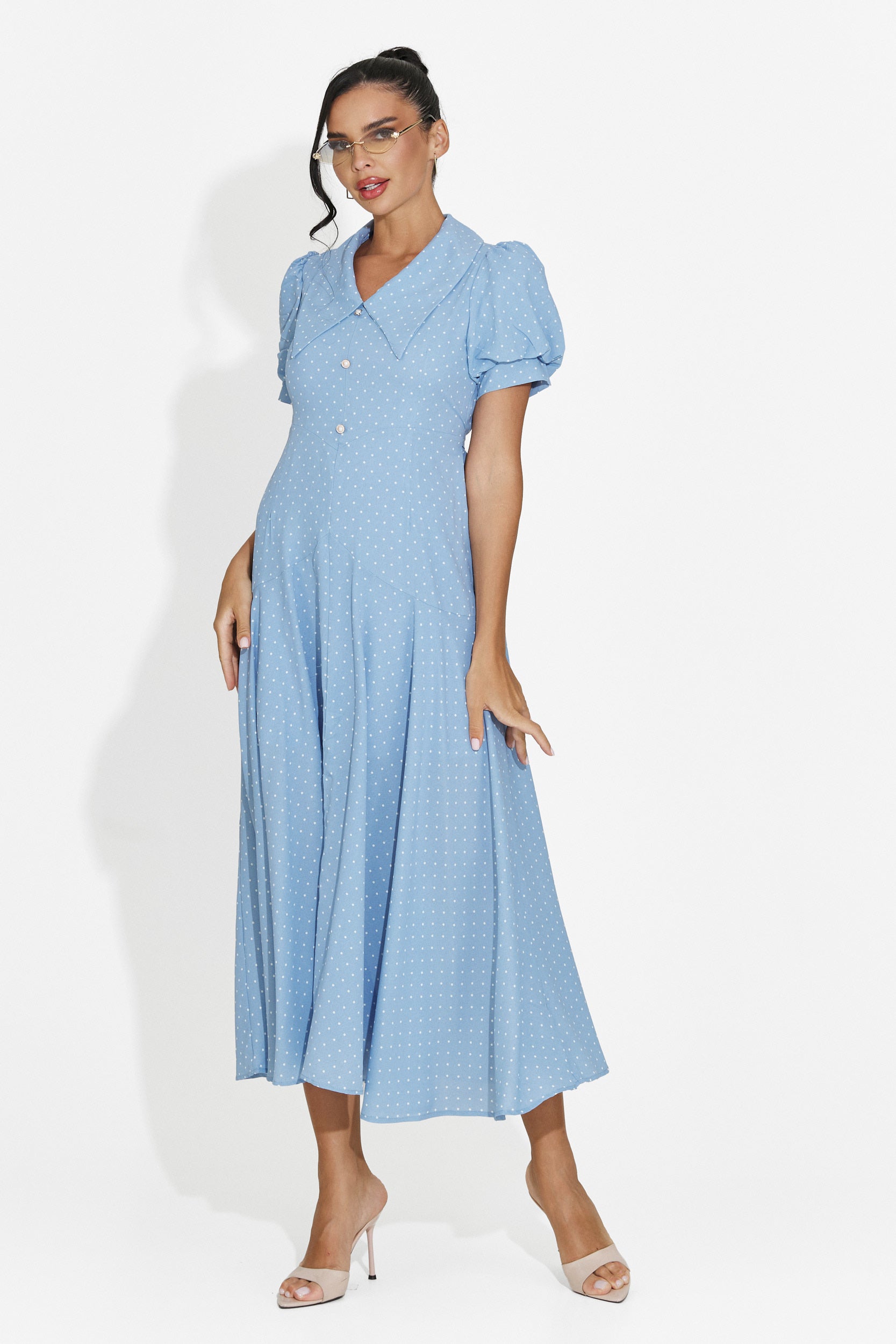 Abito donna midi azzurro Taisiana Bogas