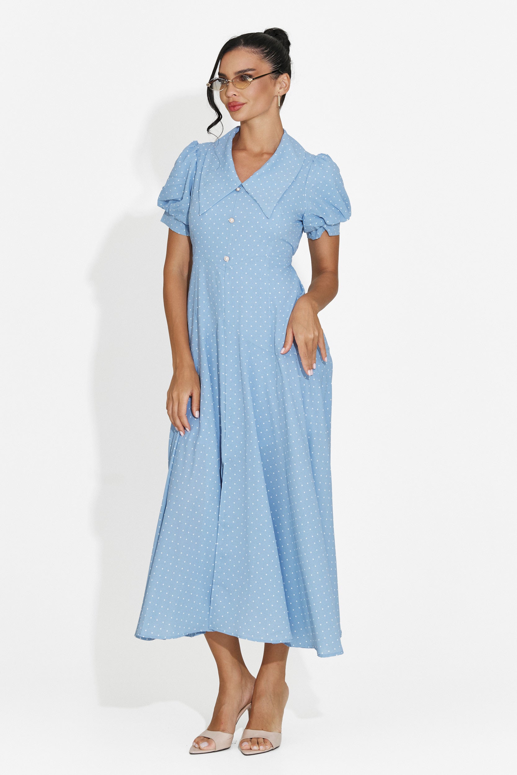 Abito donna midi azzurro Taisiana Bogas