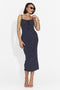 Abito Midi Blu Navy Anamia Bogas per Donne