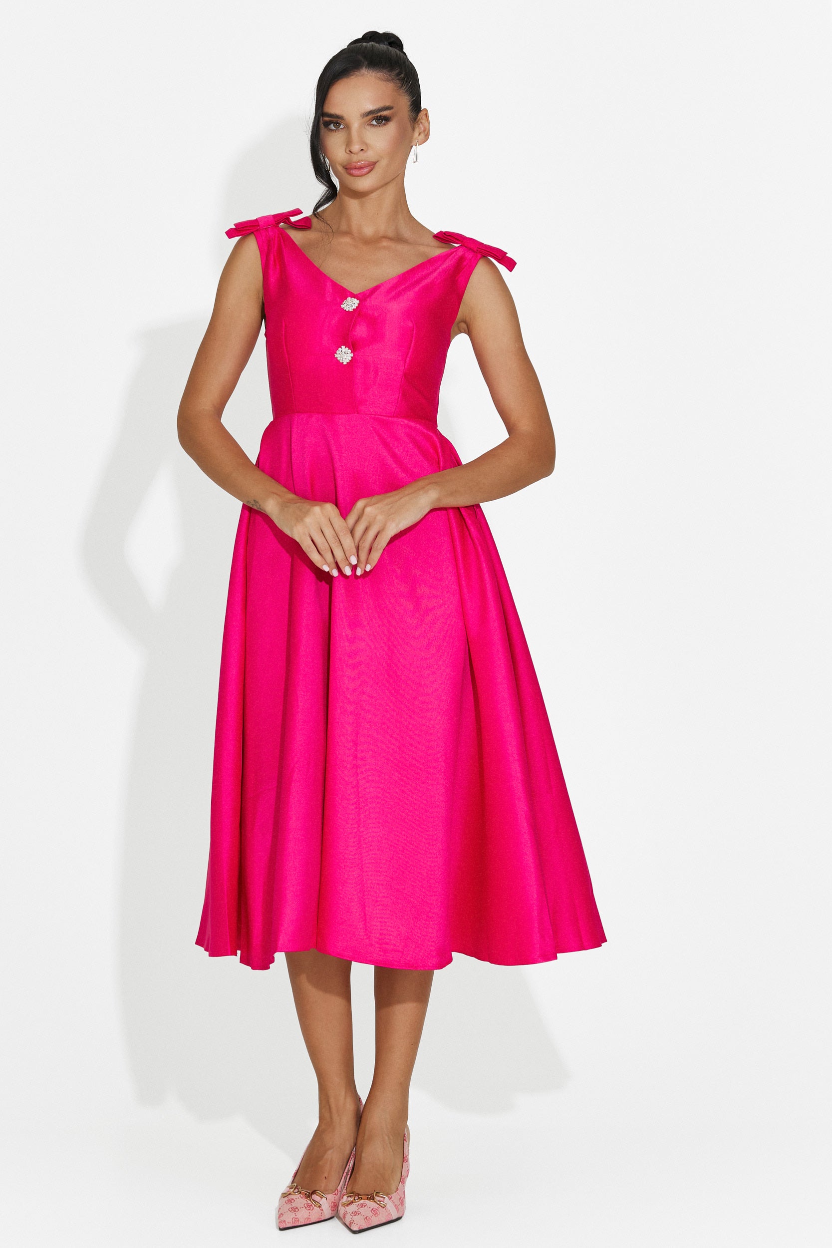 Abito donna midi fucsia Ayanda Bogas