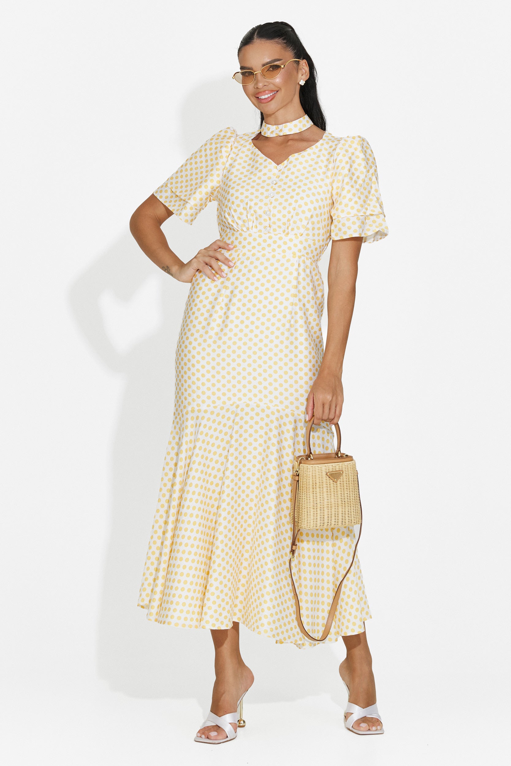 Abito donna midi giallo Antoneia Bogas