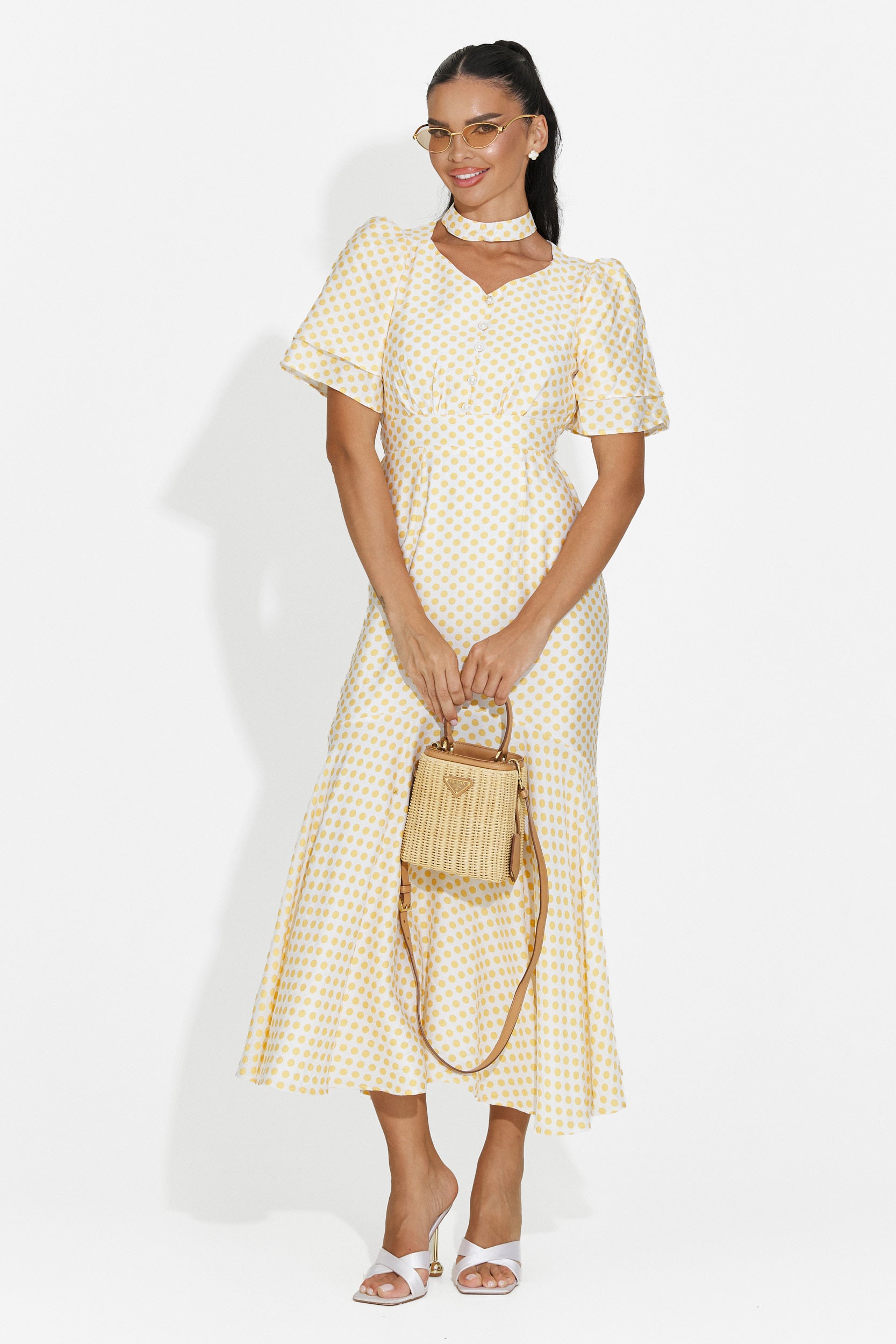 Abito donna midi giallo Antoneia Bogas