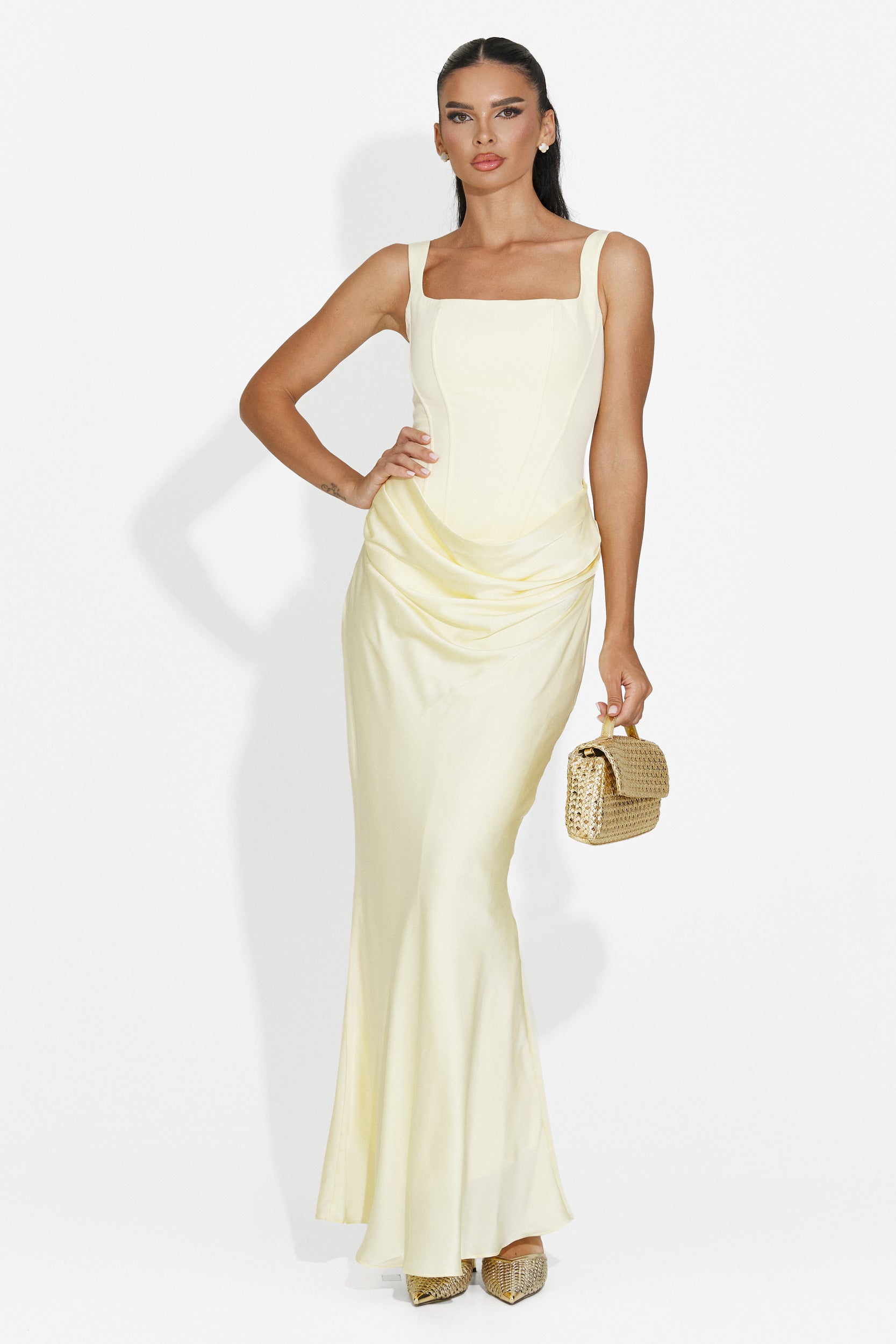 Vestito donna midi giallo Kaviala Bogas