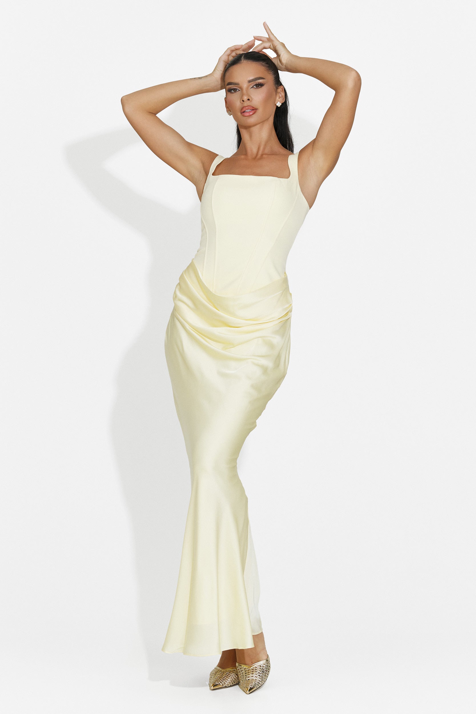 Vestito donna midi giallo Kaviala Bogas