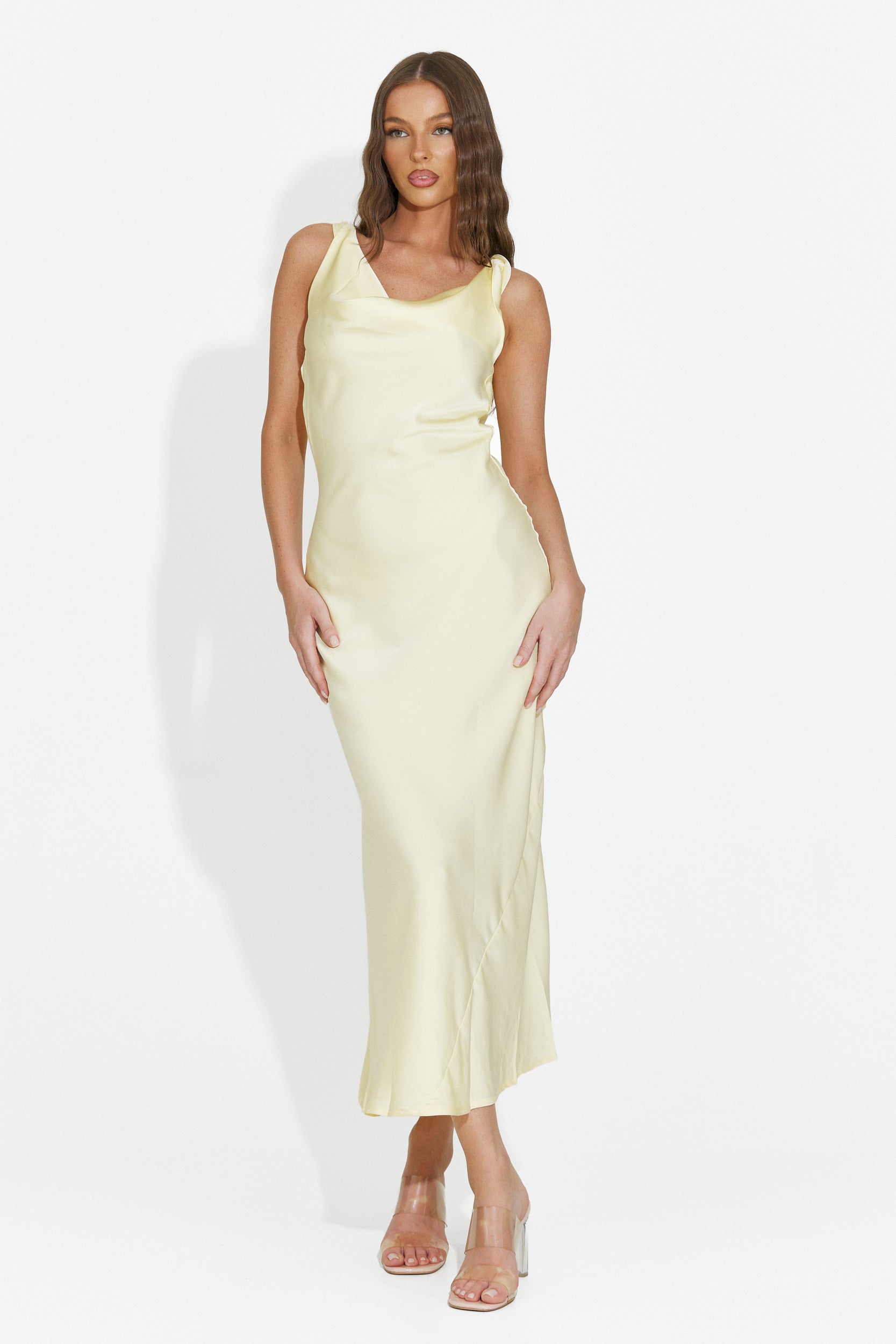 Abito donna midi giallo Aliria Bogas
