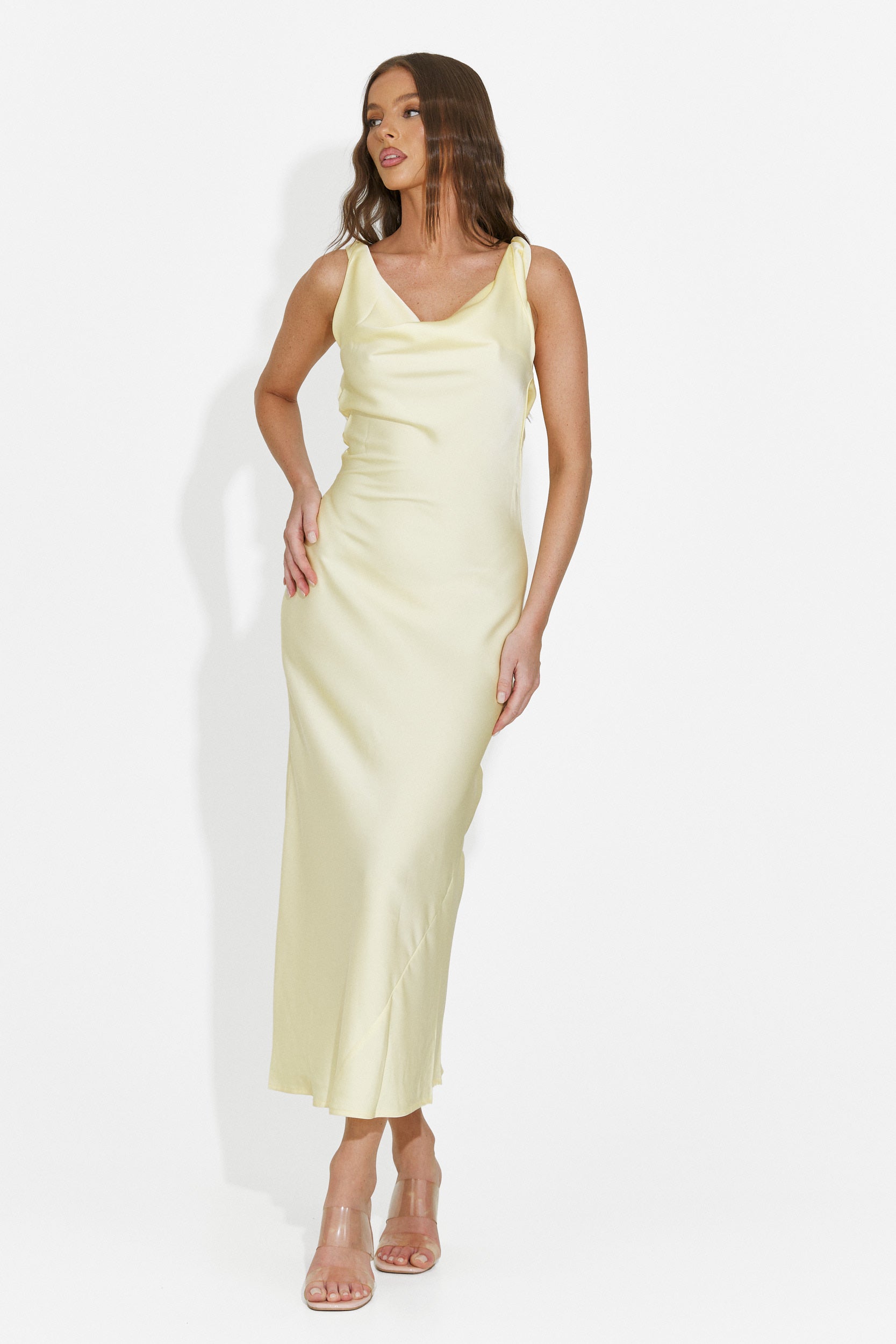 Abito donna midi giallo Aliria Bogas
