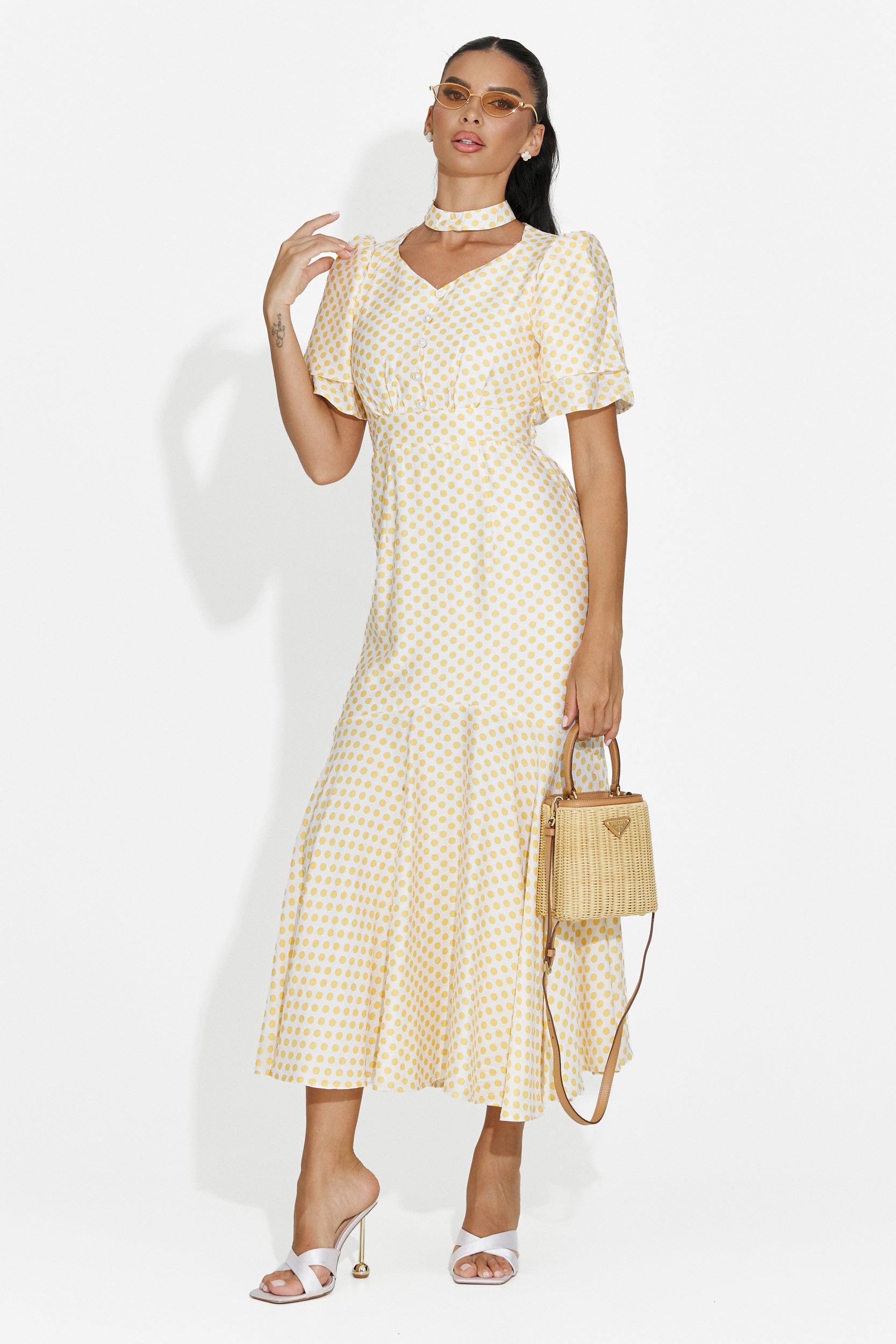 Abito donna midi giallo Antoneia Bogas