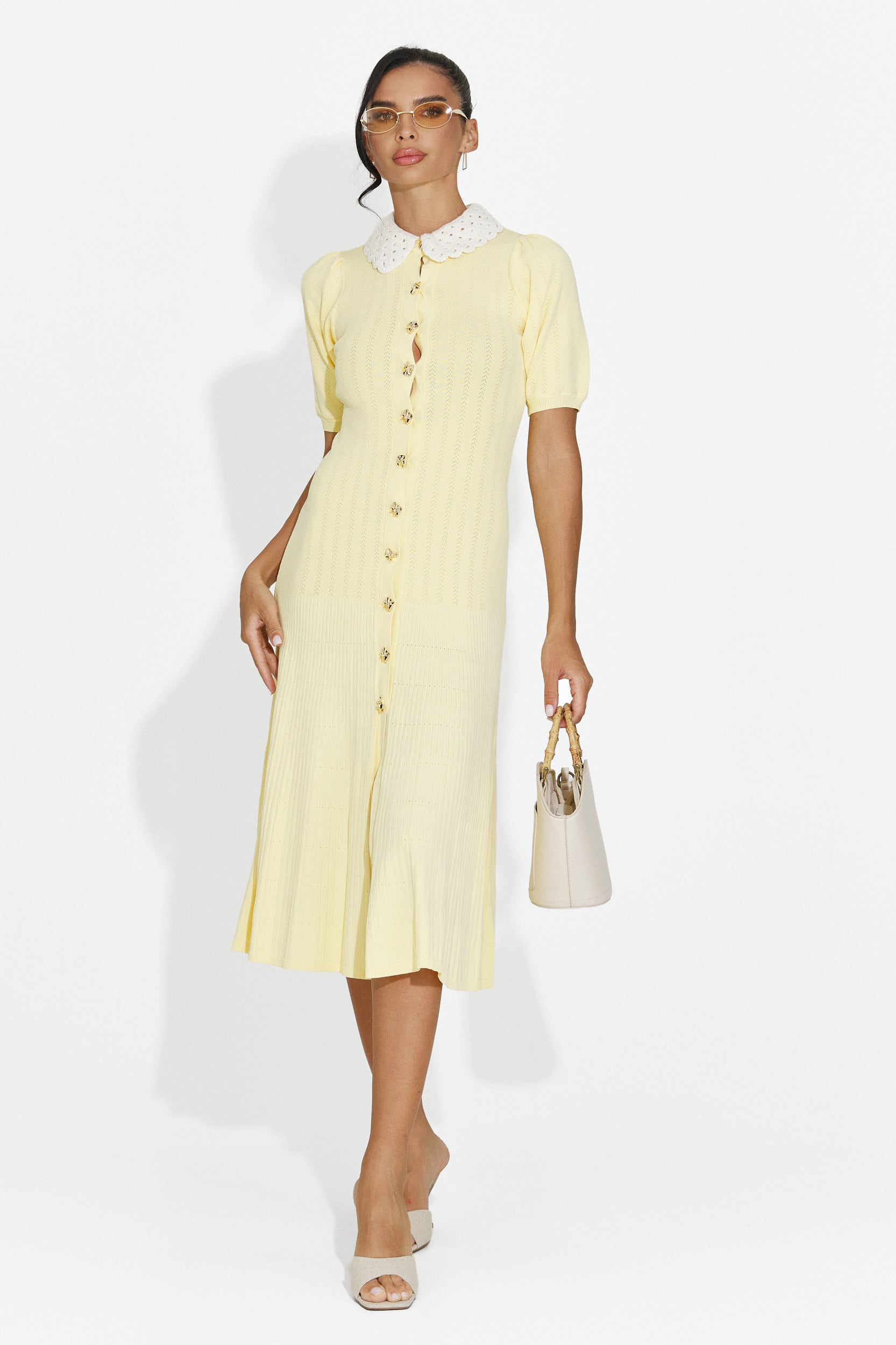 Abito donna midi giallo Ernesta Bogas