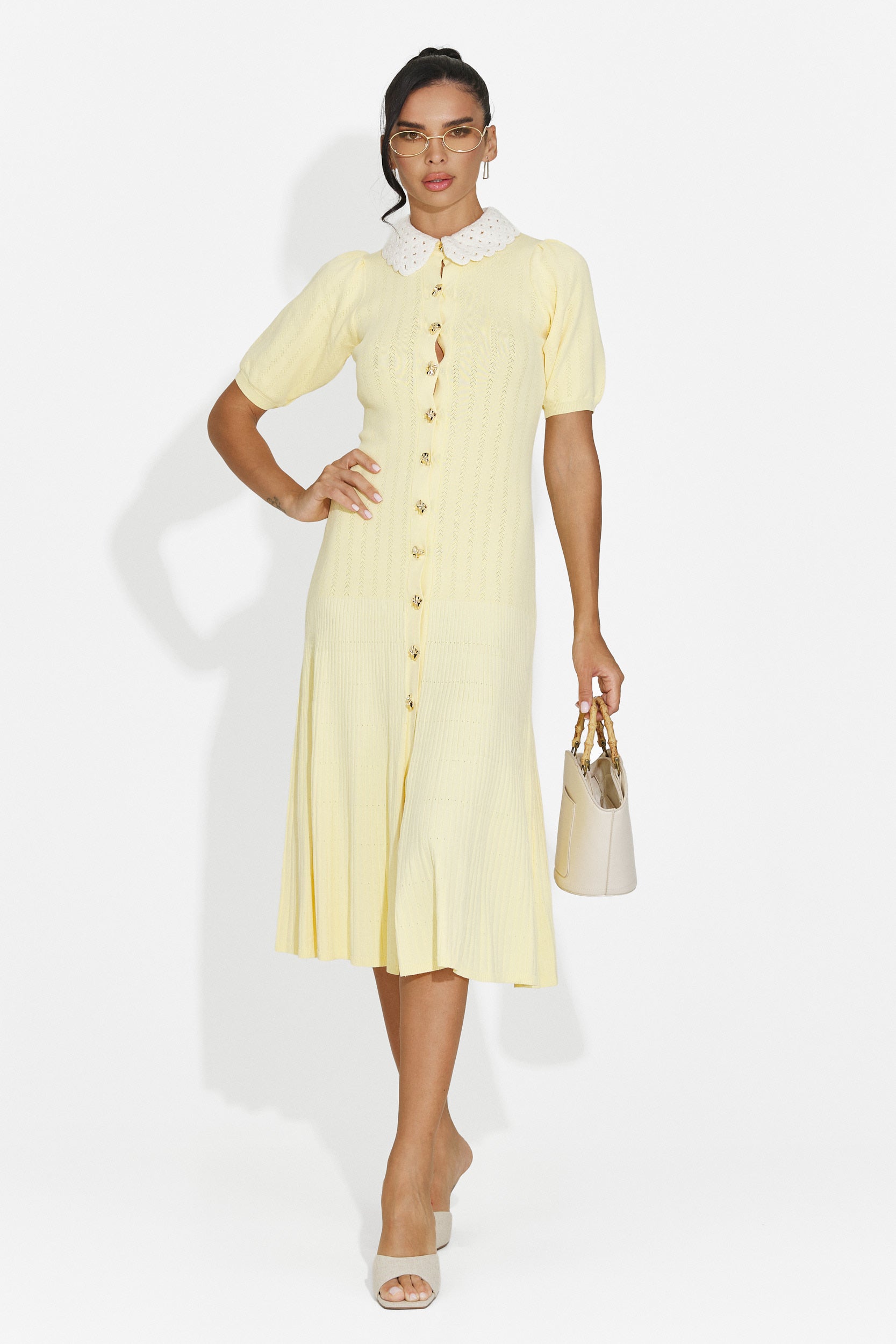 Abito donna midi giallo Ernesta Bogas