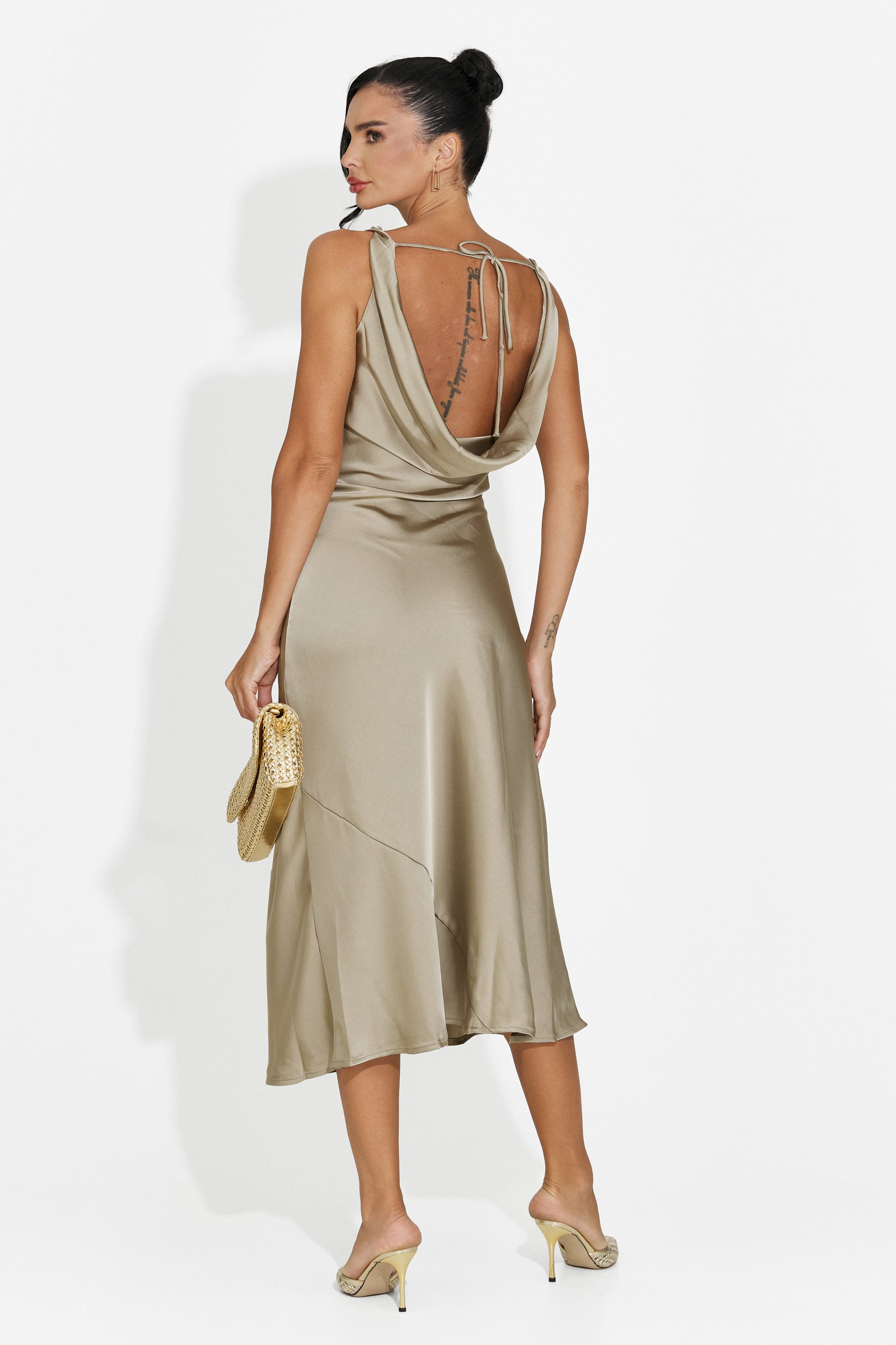 Abito donna midi greige Aliria Bogas