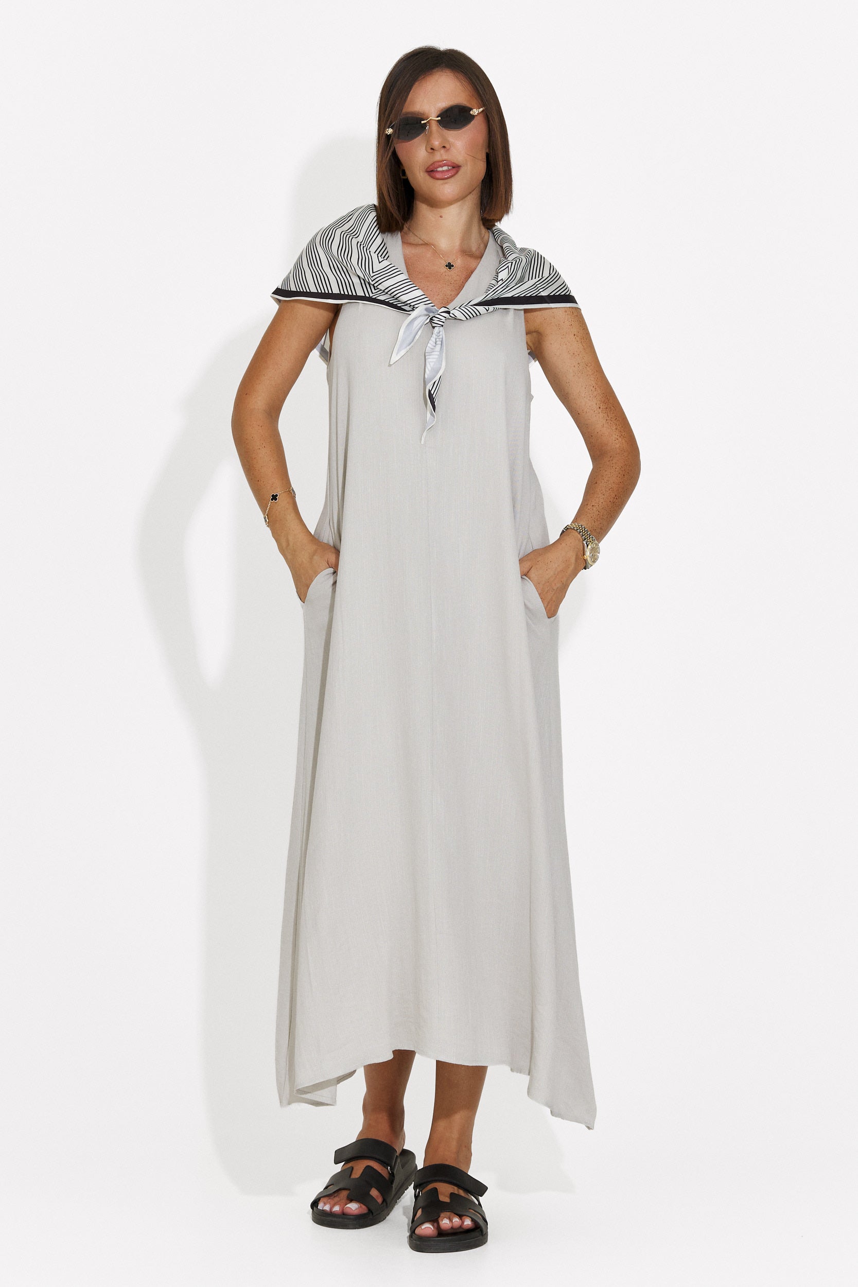 Vestito donna midi grigio Alievia Bogas
