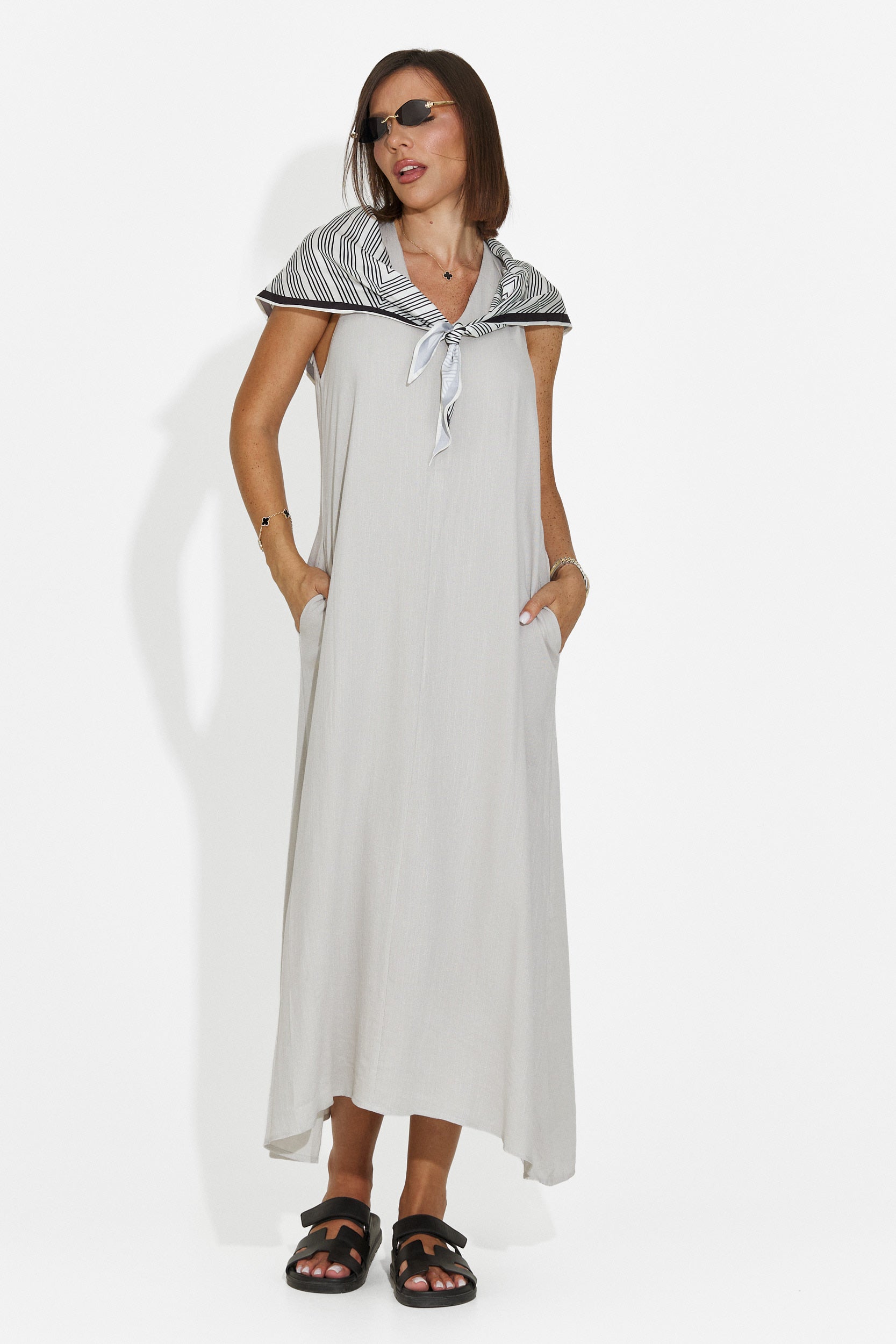 Vestito donna midi grigio Alievia Bogas