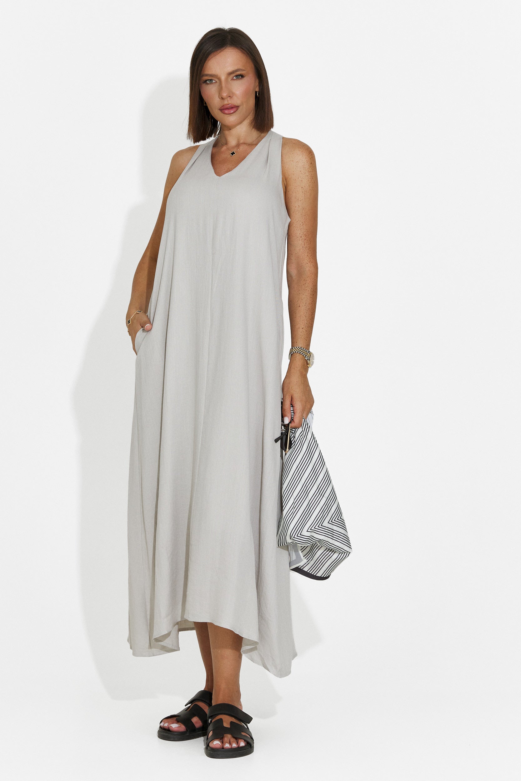 Vestito da Donna Alievia Bogas Midi Grigio