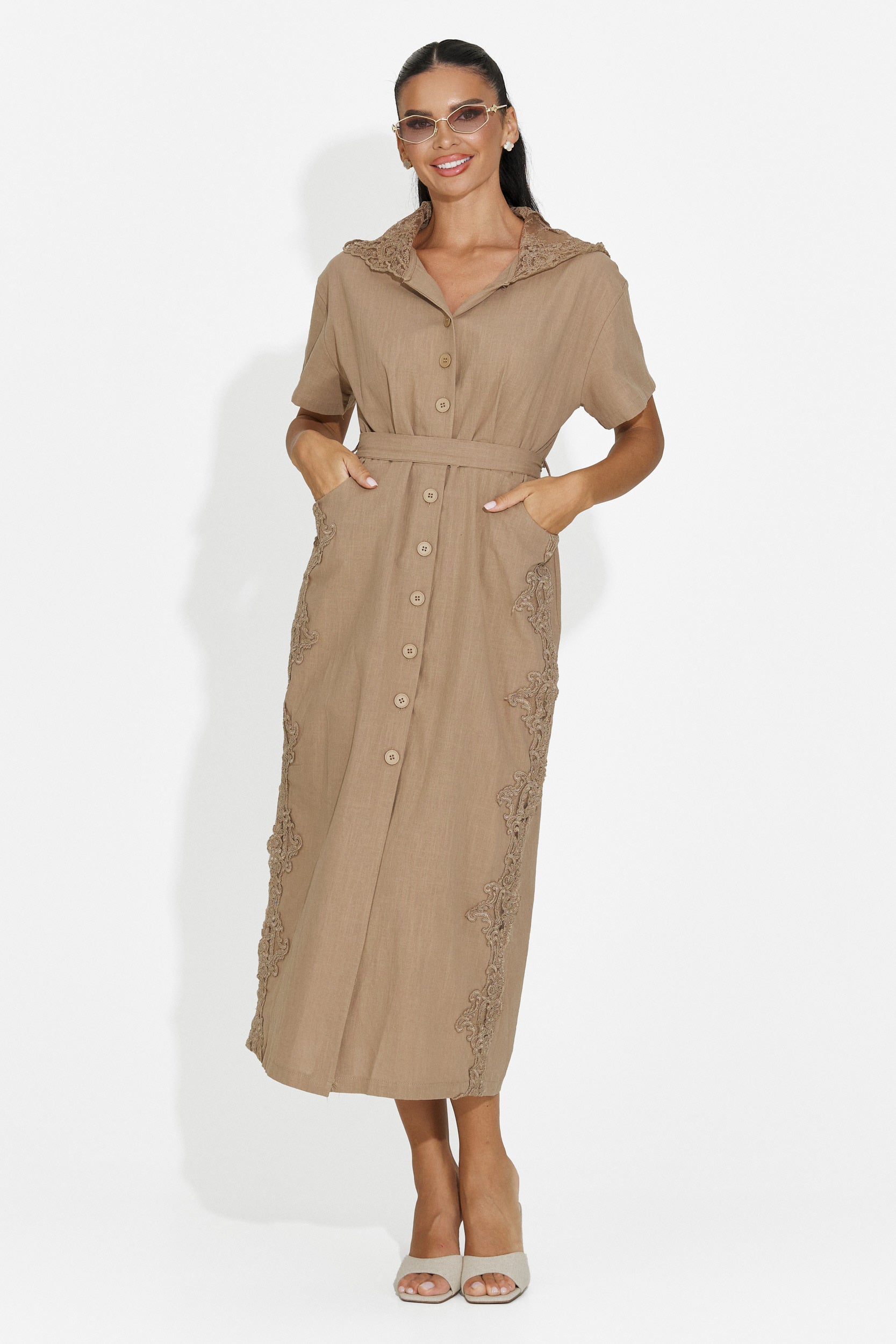 Vestito donna midi marrone Aneira Bogas
