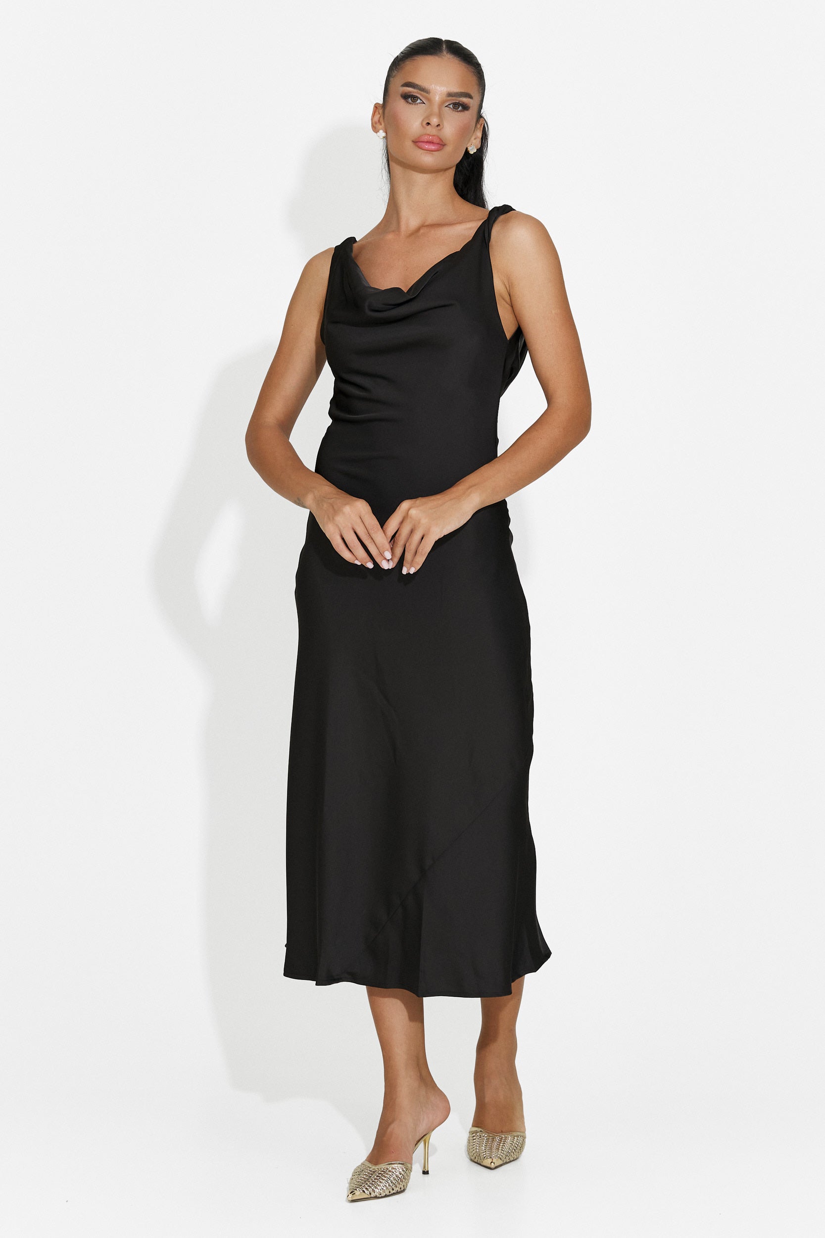 Abito donna midi nero Aliria Bogas