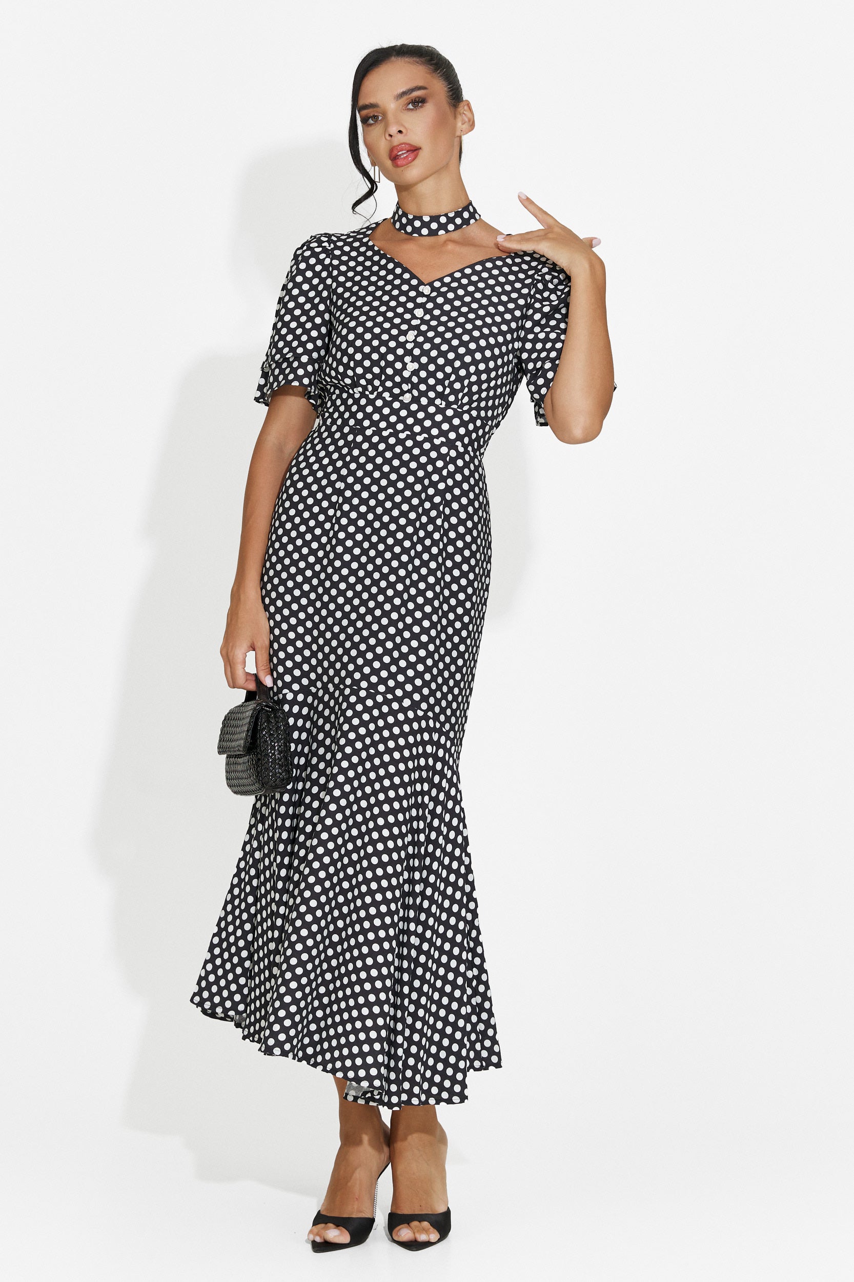 Abito donna midi nero Antoneia Bogas