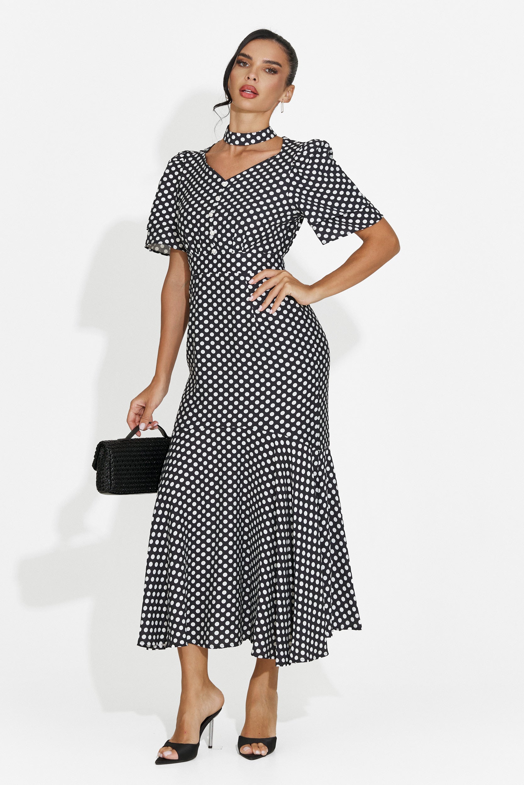 Abito donna midi nero Antoneia Bogas