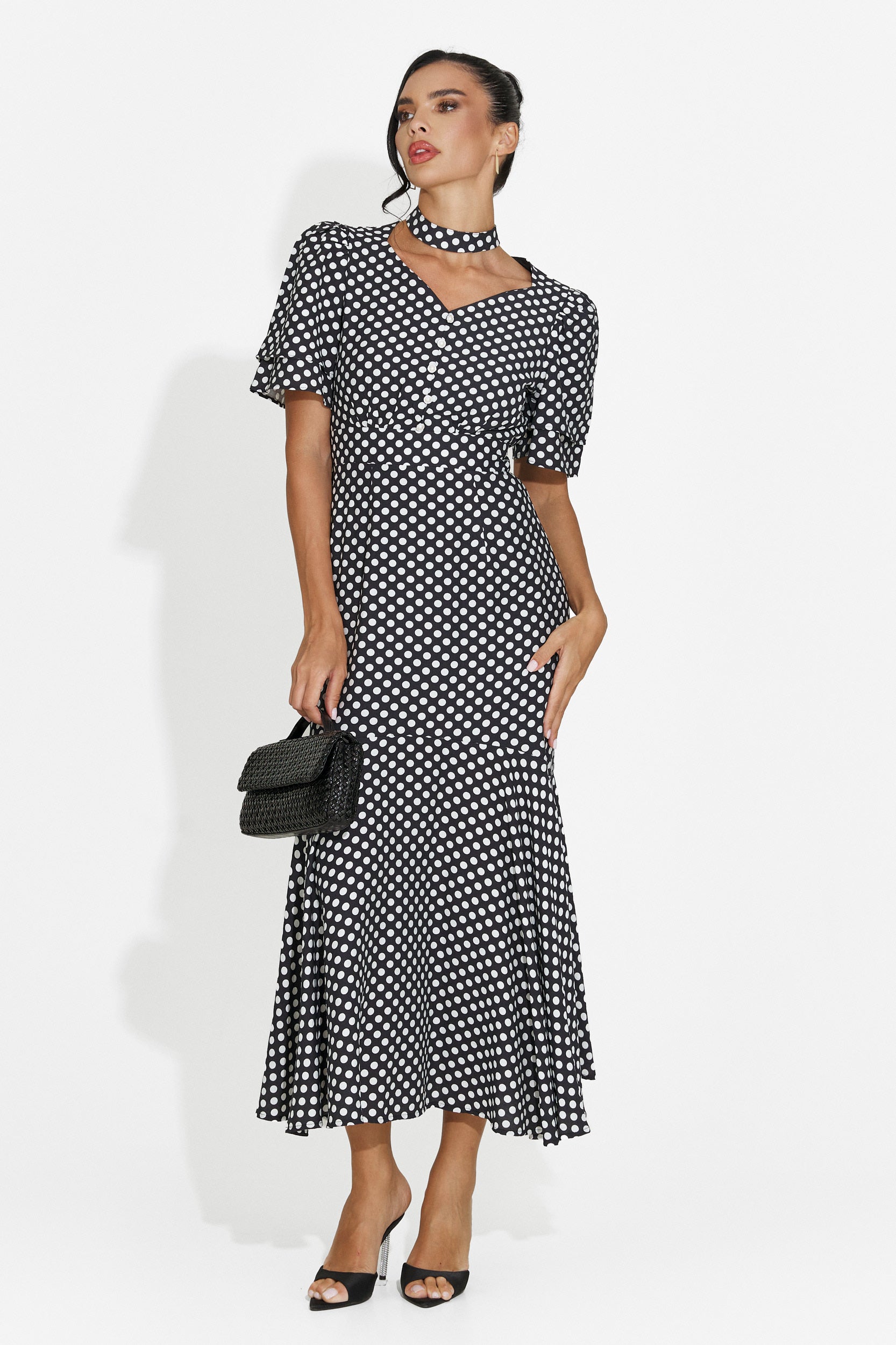 Abito donna midi nero Antoneia Bogas