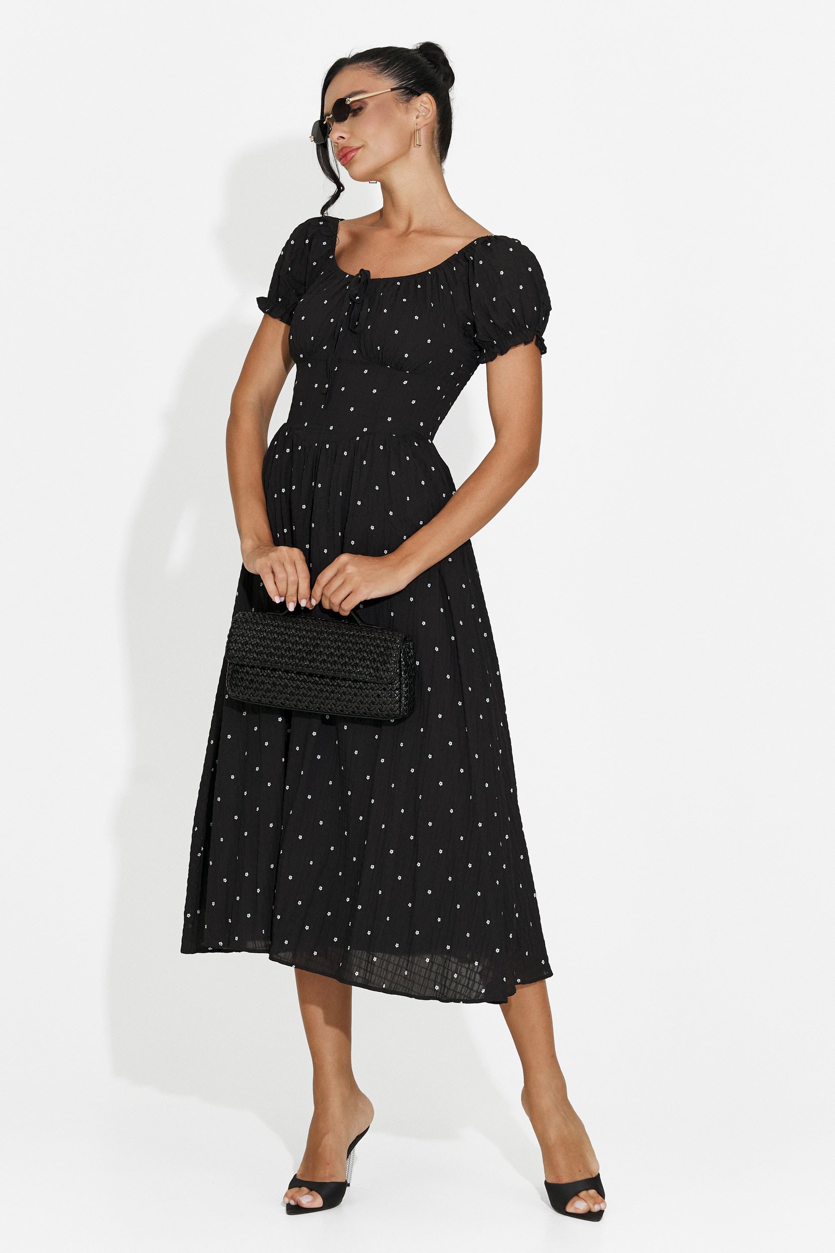 Abito donna midi nero Elvilia Bogas
