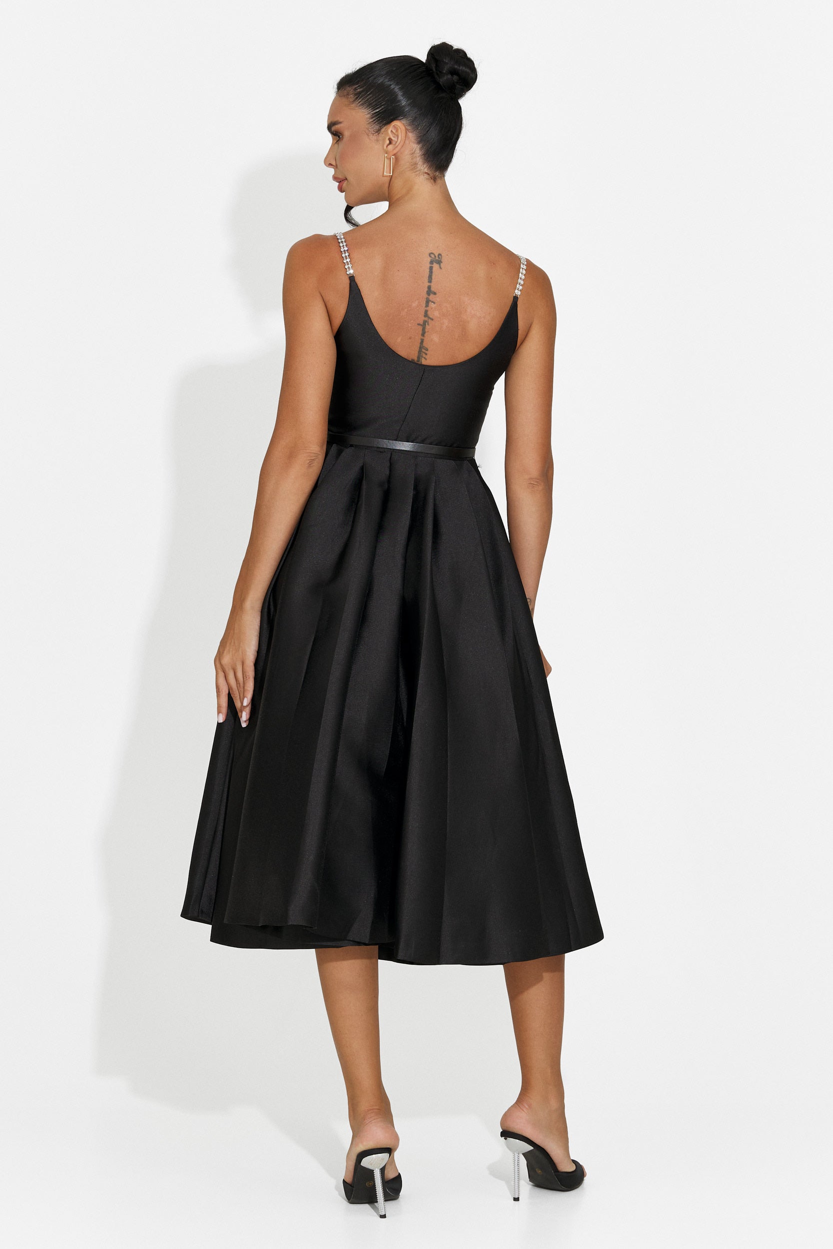 Vestito donna midi nero Florinela Bogas
