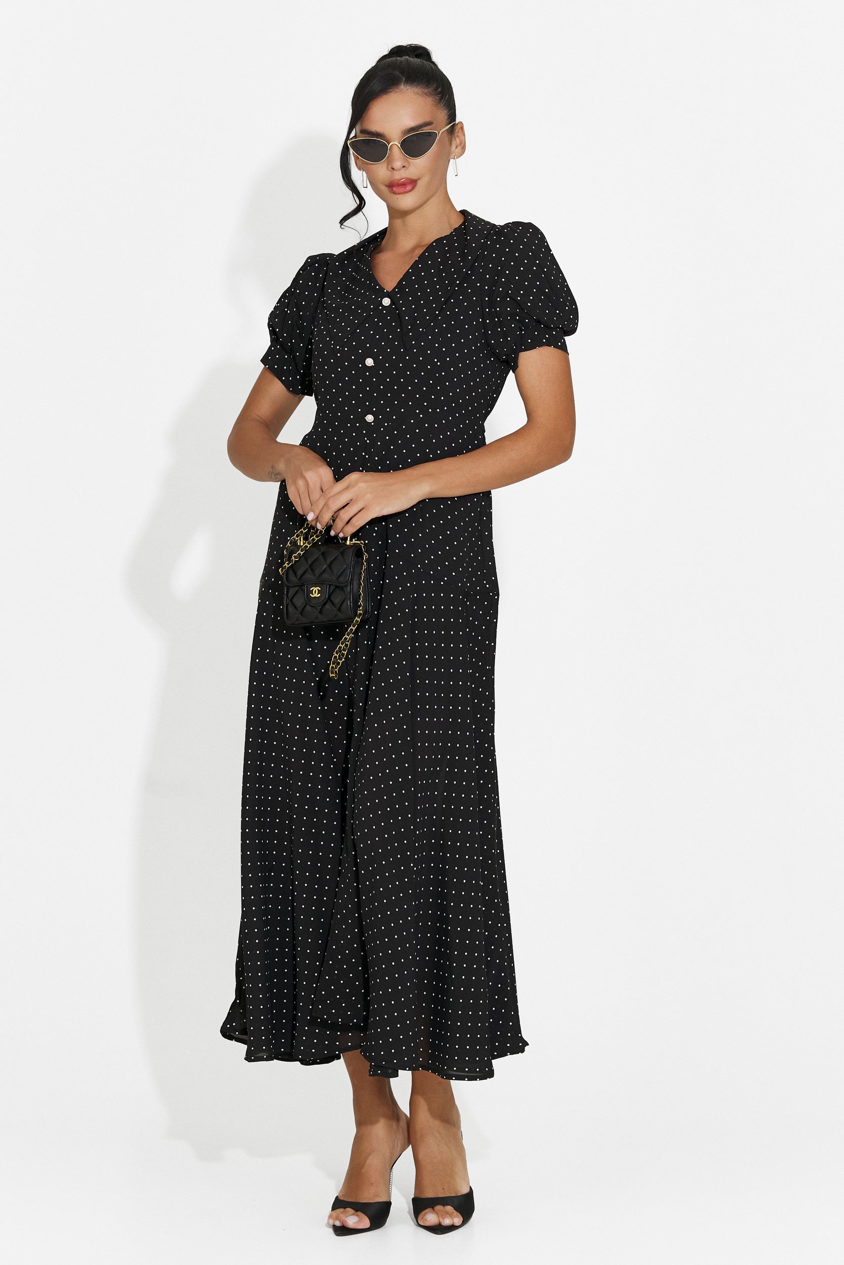Abito donna midi nero Taisiana Bogas