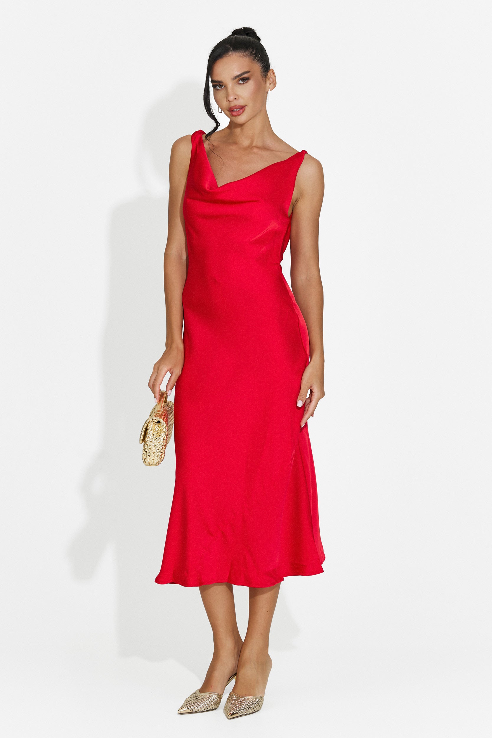 Abito donna midi rosso Aliria Bogas