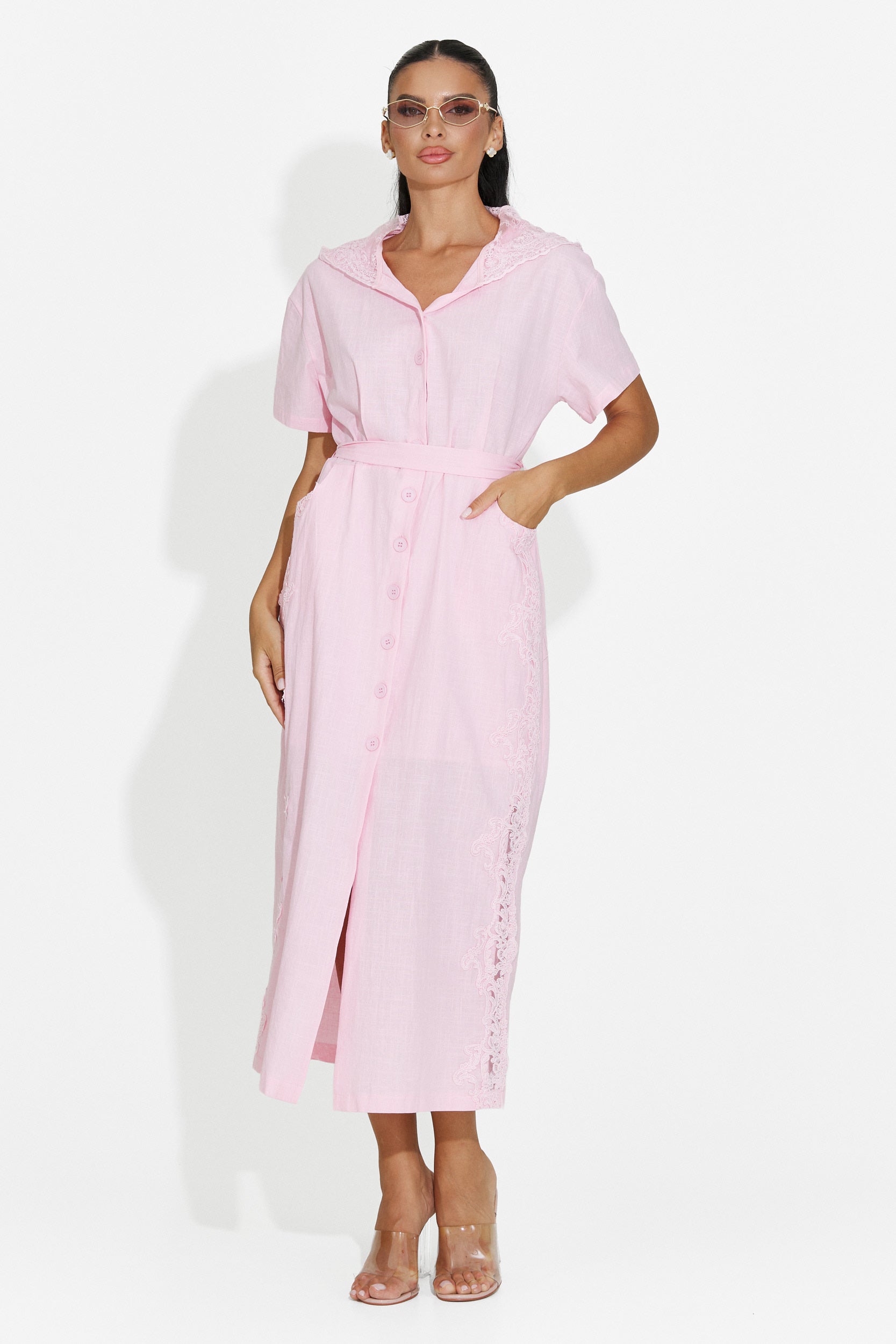 Vestito donna midi rosa Aneira Bogas