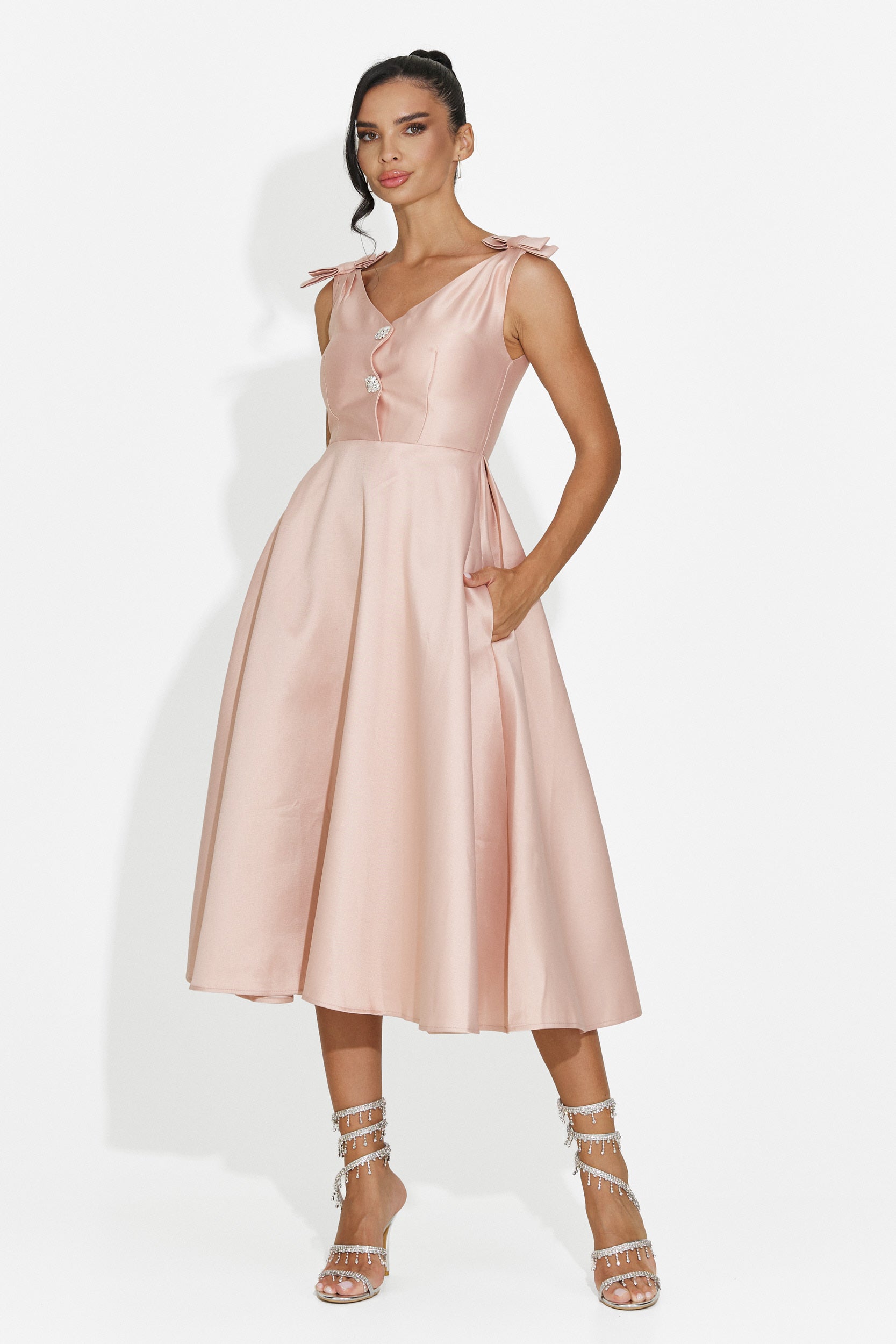 Abito donna midi rosa Ayanda Bogas