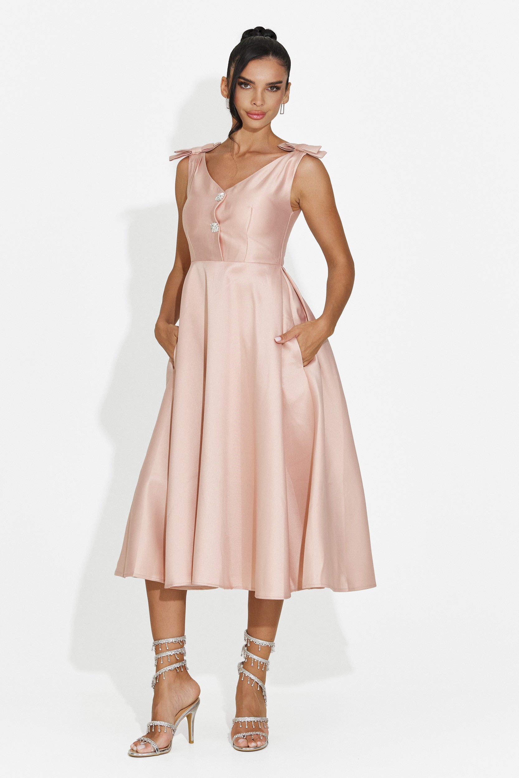 Abito donna midi rosa Ayanda Bogas