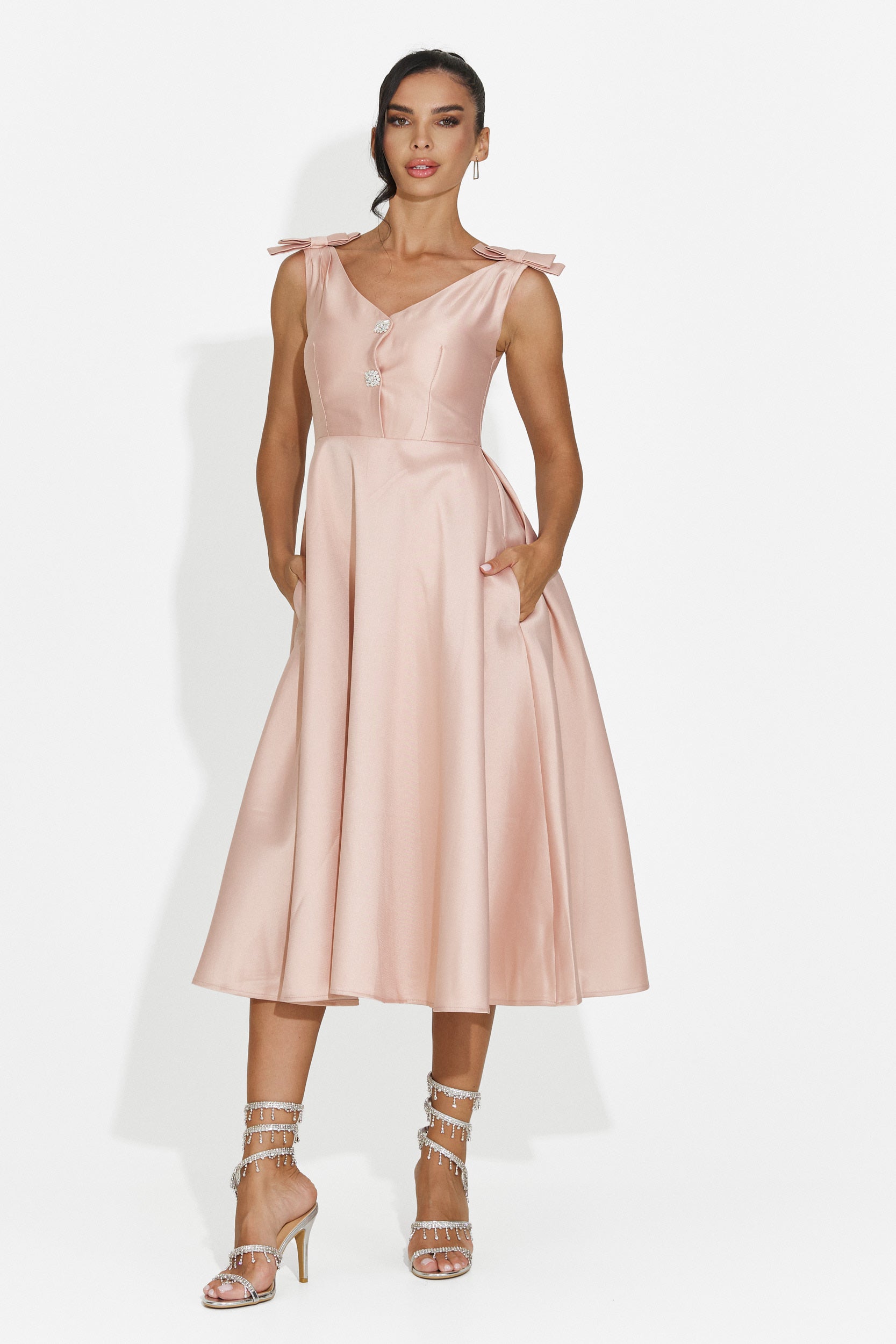 Abito donna midi rosa Ayanda Bogas